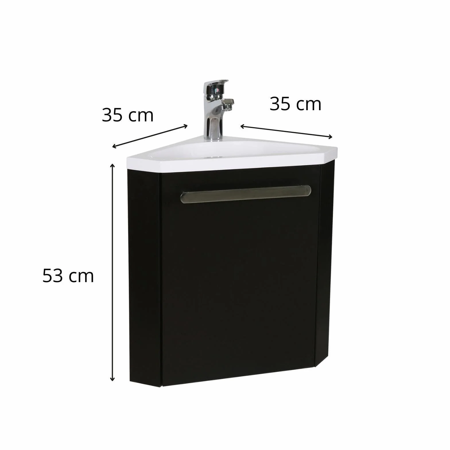 Mob in Skino - Lavamanos de esquina con lavabo de resina, color negro