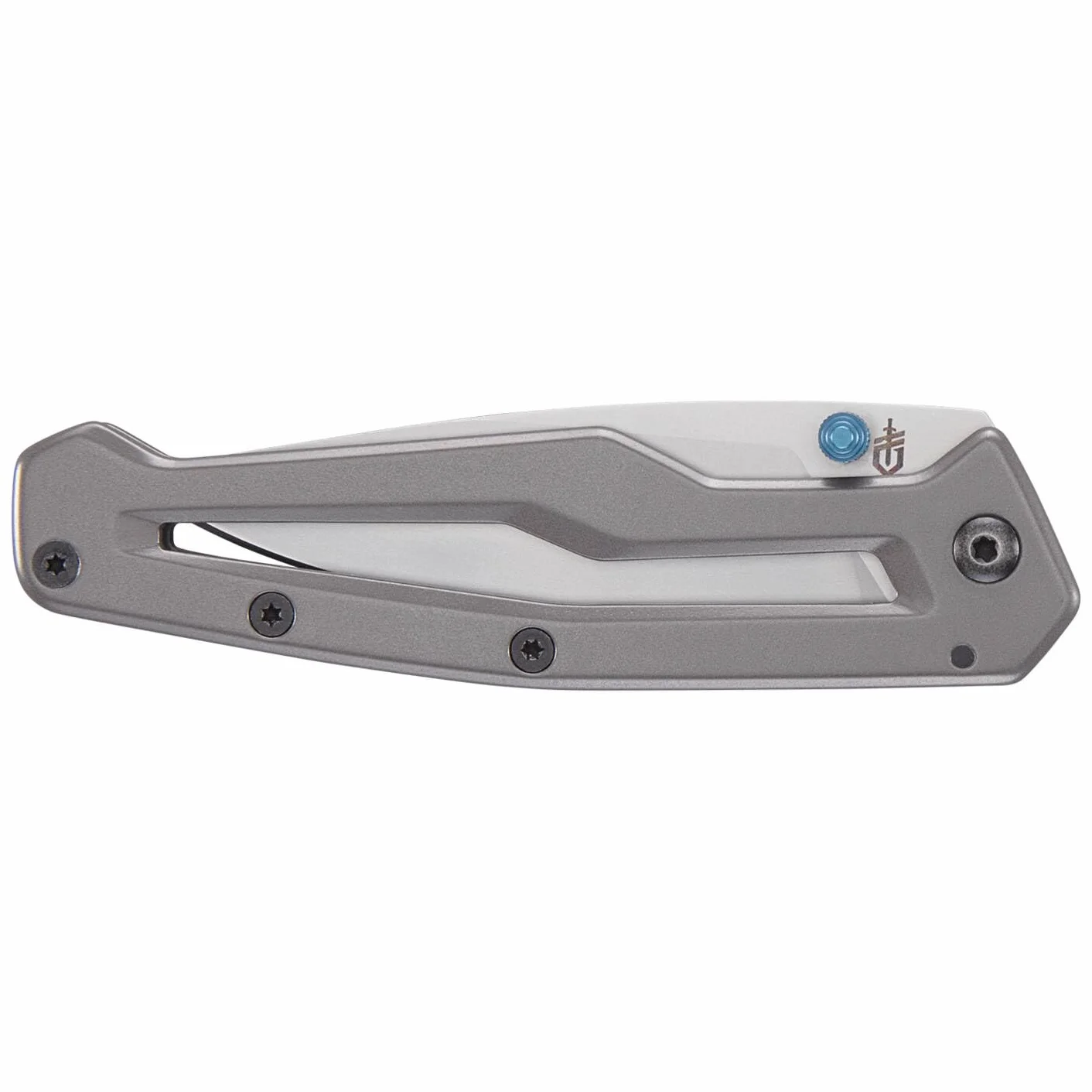 Gerber Navaja Plegable con Hoja Lisa y Gancho para Bolsillo, Longitud de la Hoja: 7,9 cm, Plata/Azul, Paralite, 1069417