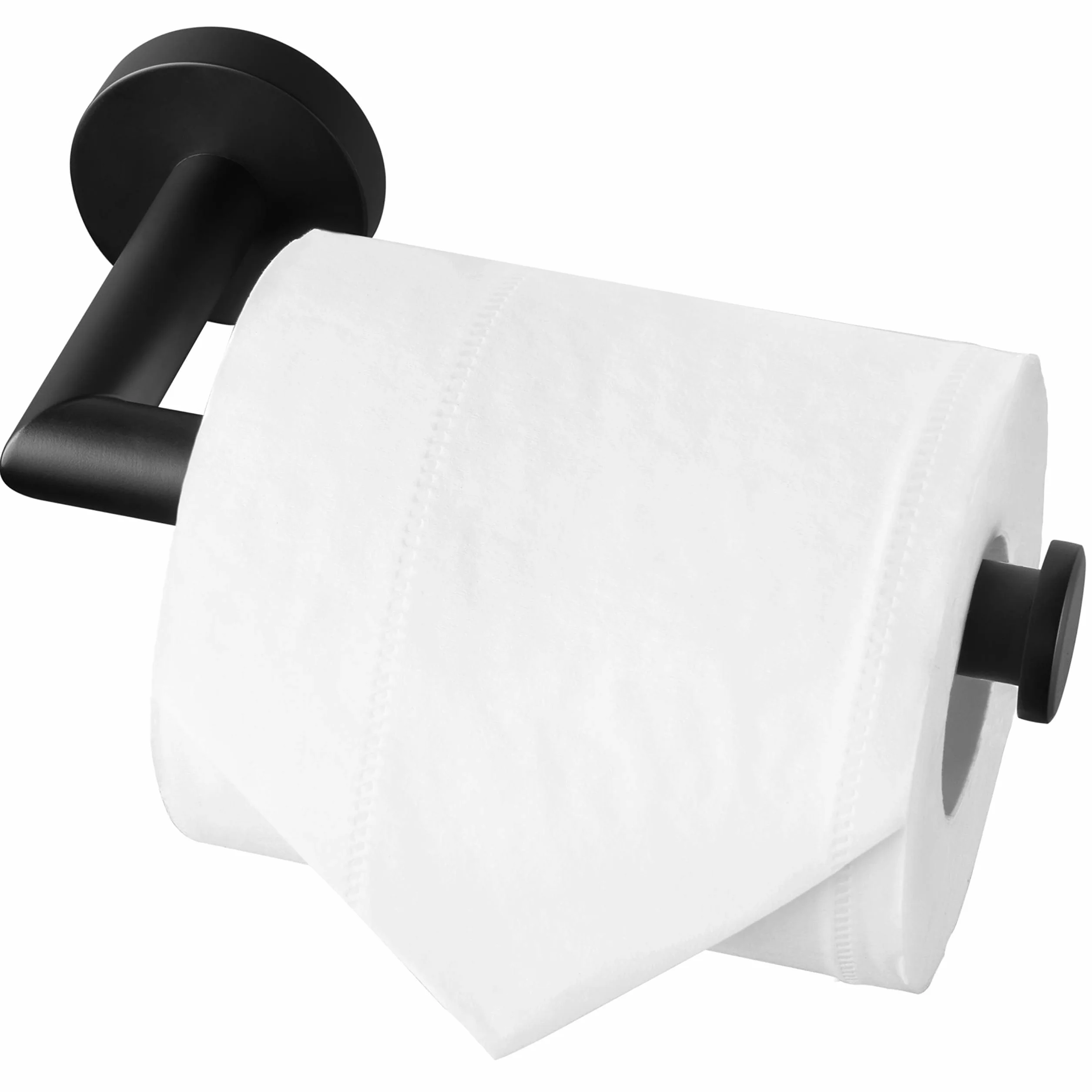 HITSLAM Portarrollos Papel Higiénico Acero Inoxidable Negro Mate Montado en Pared