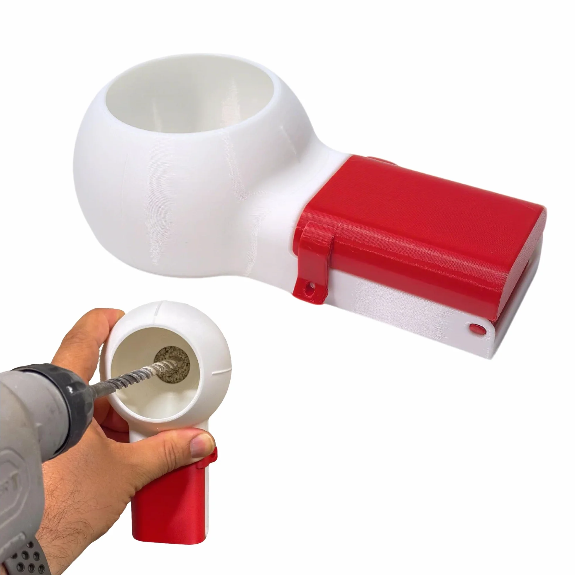 Caja colectora de polvo de taladro impresa en 3D para recoger polvo multiusos, compatible con la mayoría de brocas para colgar cuadros, pintura, taller, renovaciones del hogar (largesmall