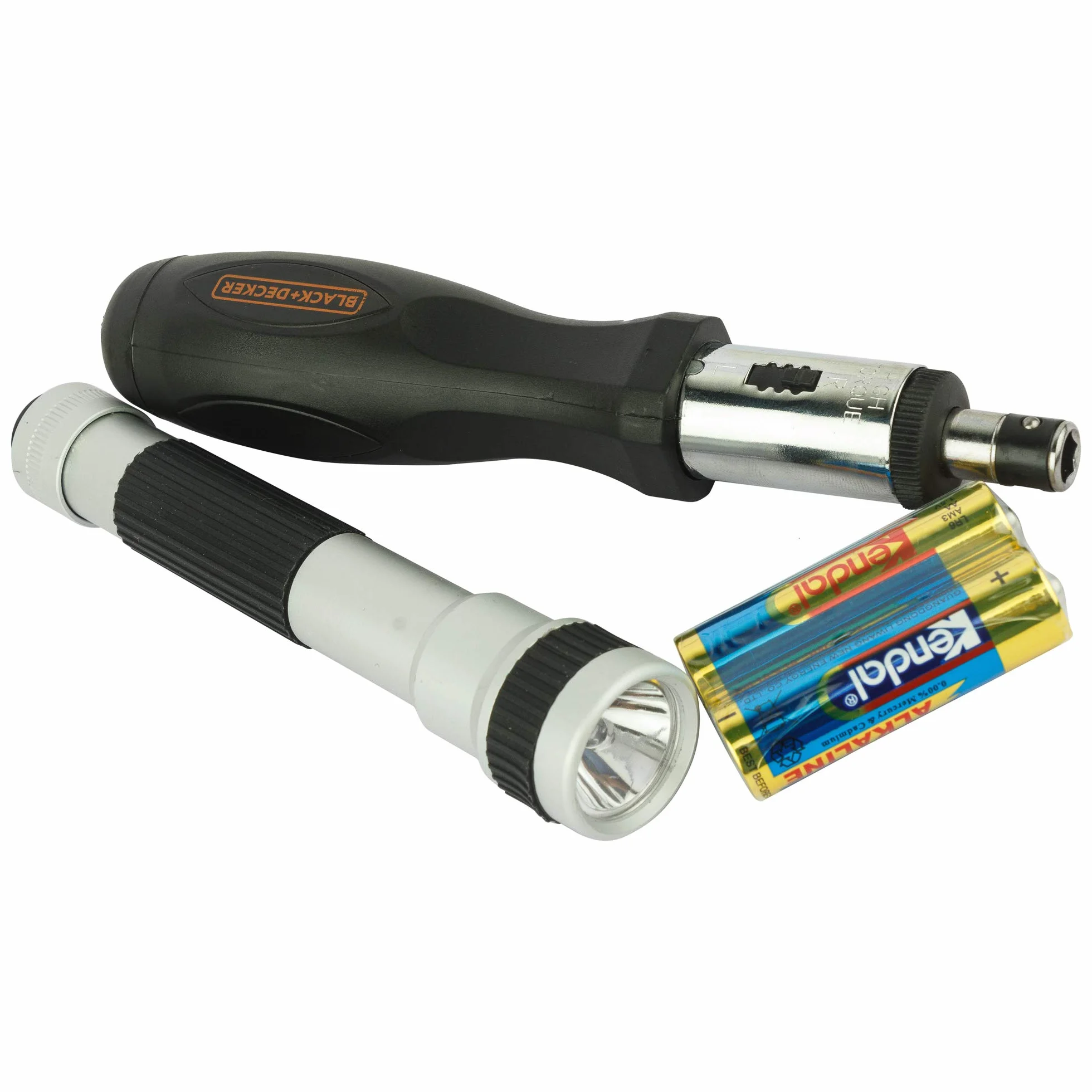BLACK+DECKER Kit de Herramientas para Automóviles 71 Piezas, Incluye Linterna, Organizador Enrollable, Herramientas Manuales y de Bricolaje, Fácil Almacenaje - A7144