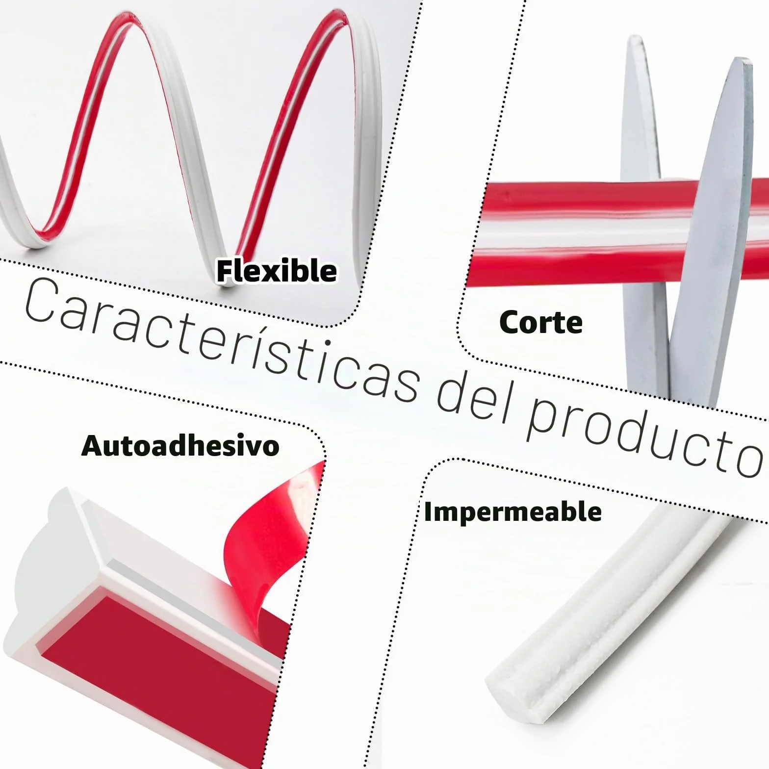 Molduras Pared Autoadhesivas 2,5m - Moldura Decorativa PVC para Paredes y Techos, Borde Flexible para Muebles y Suelos, Pintable & DIY (12mm)
