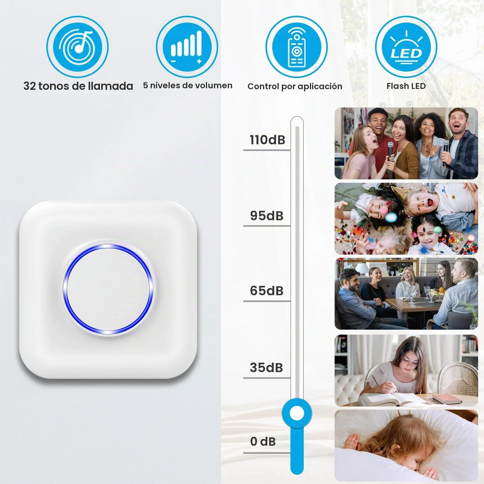 BITIWEND - Juego de ampliación de señal inalámbrica y Timbre con convertidor inalámbrico (3-24 V CA/CC, Compatible con aplicación para teléfonos Inteligentes) para Sistemas de Timbre