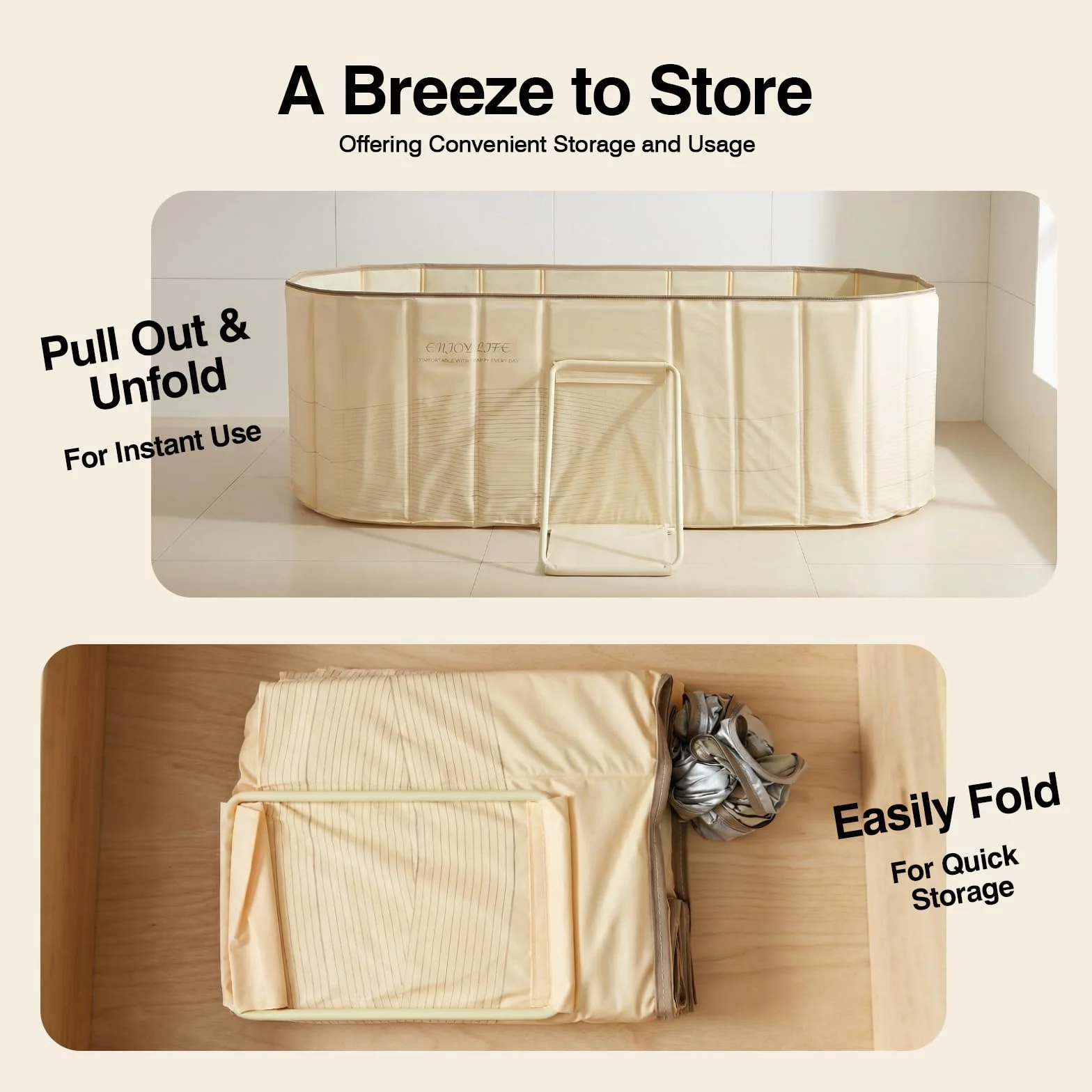 Bañera Plegable, Portátil de PVC, Spa Cómodo para el Hogar, Drenaje Rápido, Estable y Compacta, Ideal para Baño Caliente de Relajación y Ocio, 150x55x50cm