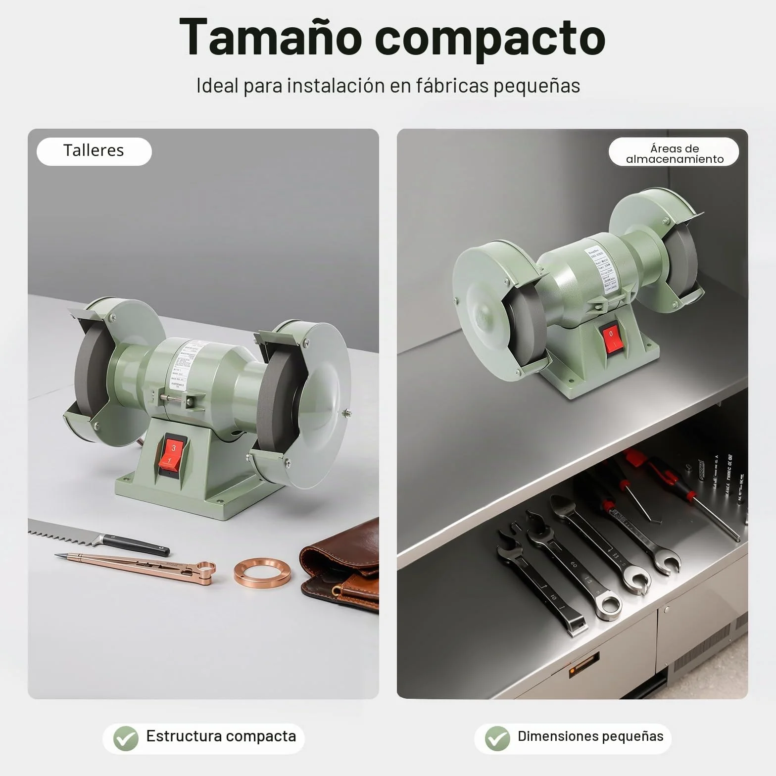 Mini Lijadora de Banda, Amoladora Doble 250 W 220 V Ø 12,5 cm