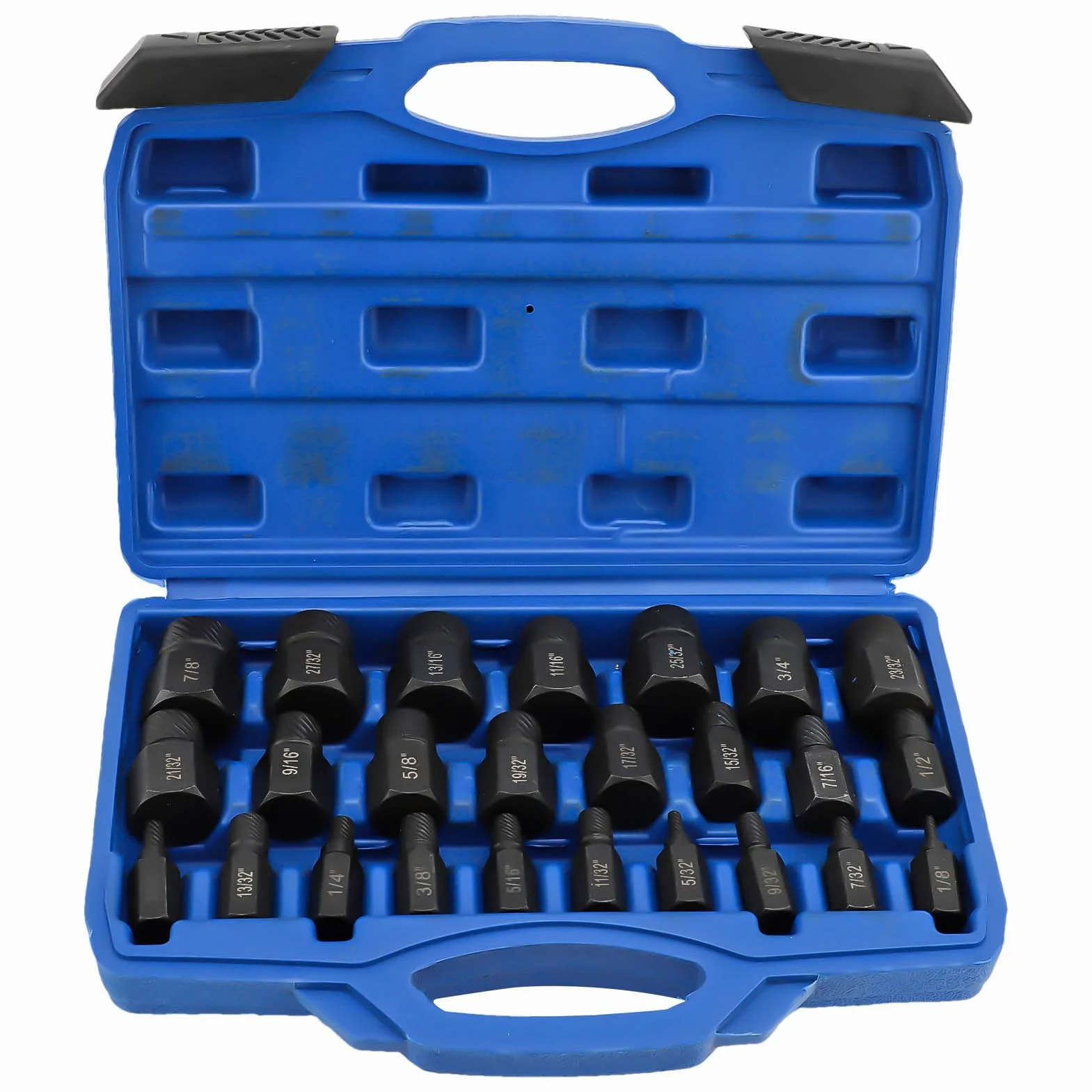 Juego de Extractores de Tornillos Rotos de 25 Piezas, Removedor de Tornillos Roscados de Alta Dureza, Extractor de Pernos Rotos Multifuncional para Eliminar Pernos, Oxidados y