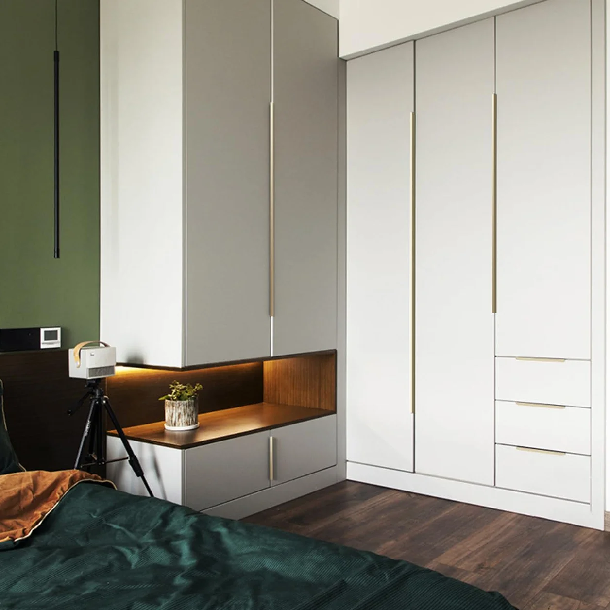 Tiradores Ocultos Aleación de Aluminio Manijas Para Muebles Armarios Cajones Tiradores Cocina Manijas Pomos de Puerta 2 Piezas (Oro Cepillado,Length 1200mm)