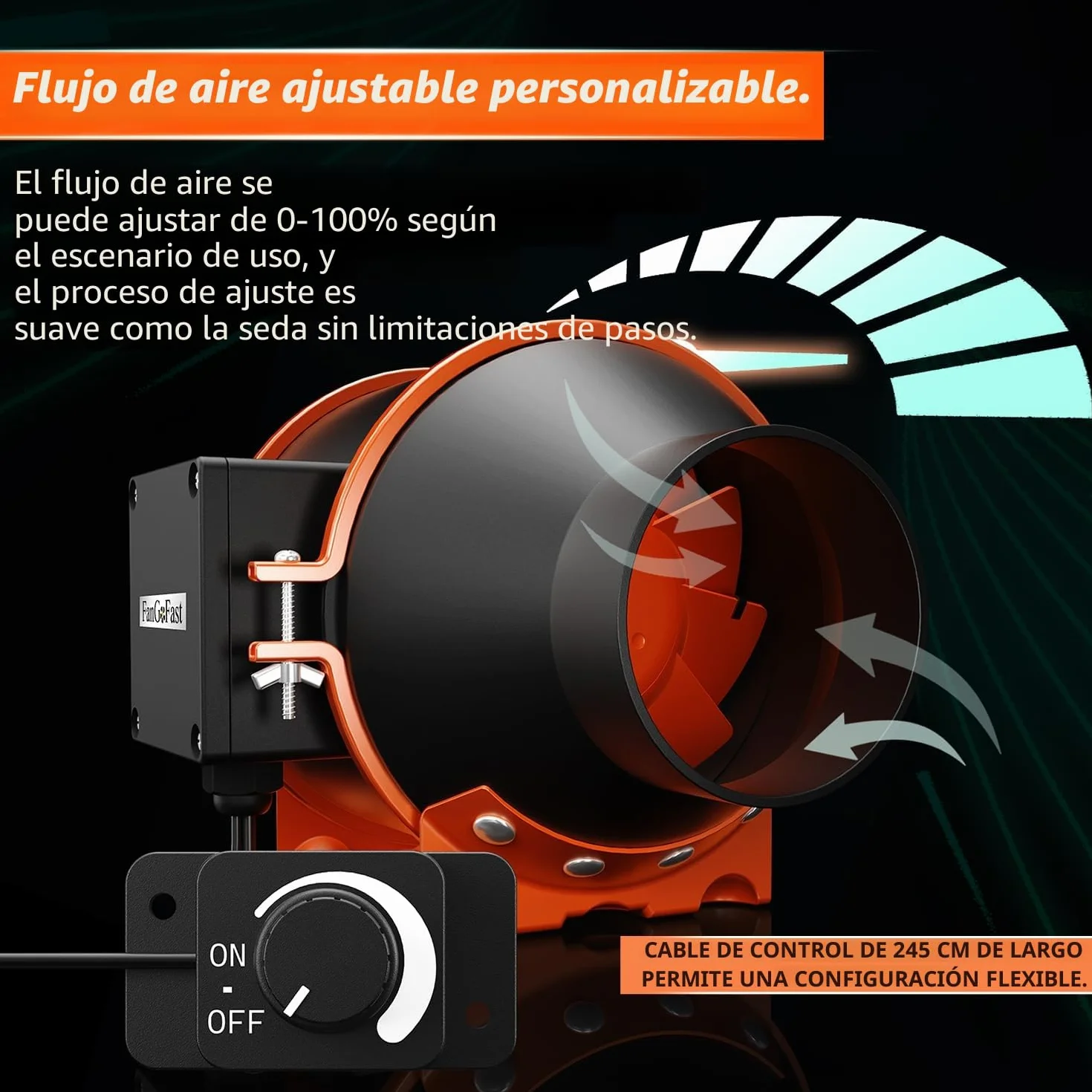 FanGoFast Extractor de Aire 100mm 360 m³/h En Línea Ventilador Extractor de Conducto con enchufe IEC