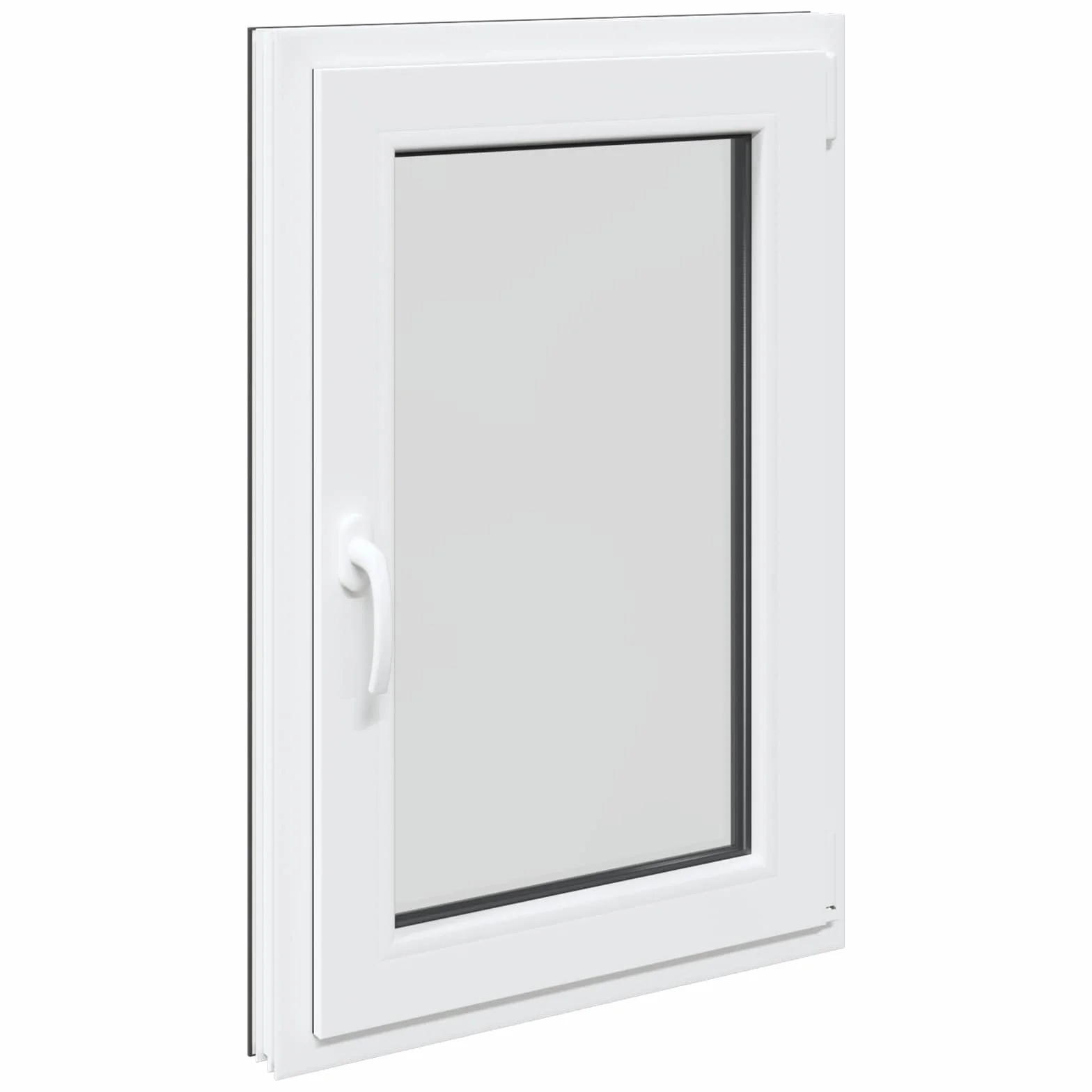 vidaXL Ventana de sótano RISOR 60 x 80 cm PVC y Vidrio Gris Antracita, Sótano, Aislante Térmico Moderno y Duradero para Ventanas Eficientes, Accesorios de Vidrio PVC Aislantes
