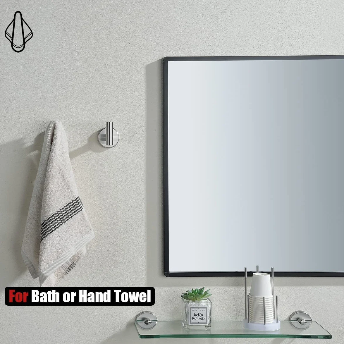 YUET 2 Piezas de Toalla Gancho Colgador Toalleros de Gancho para Baño de Pared de SUS 304 Acero Inoxidable Percha Perchero para Colgar para Sombrero Ropa Abrigo Albornoz Cocina (Plata cepillada)