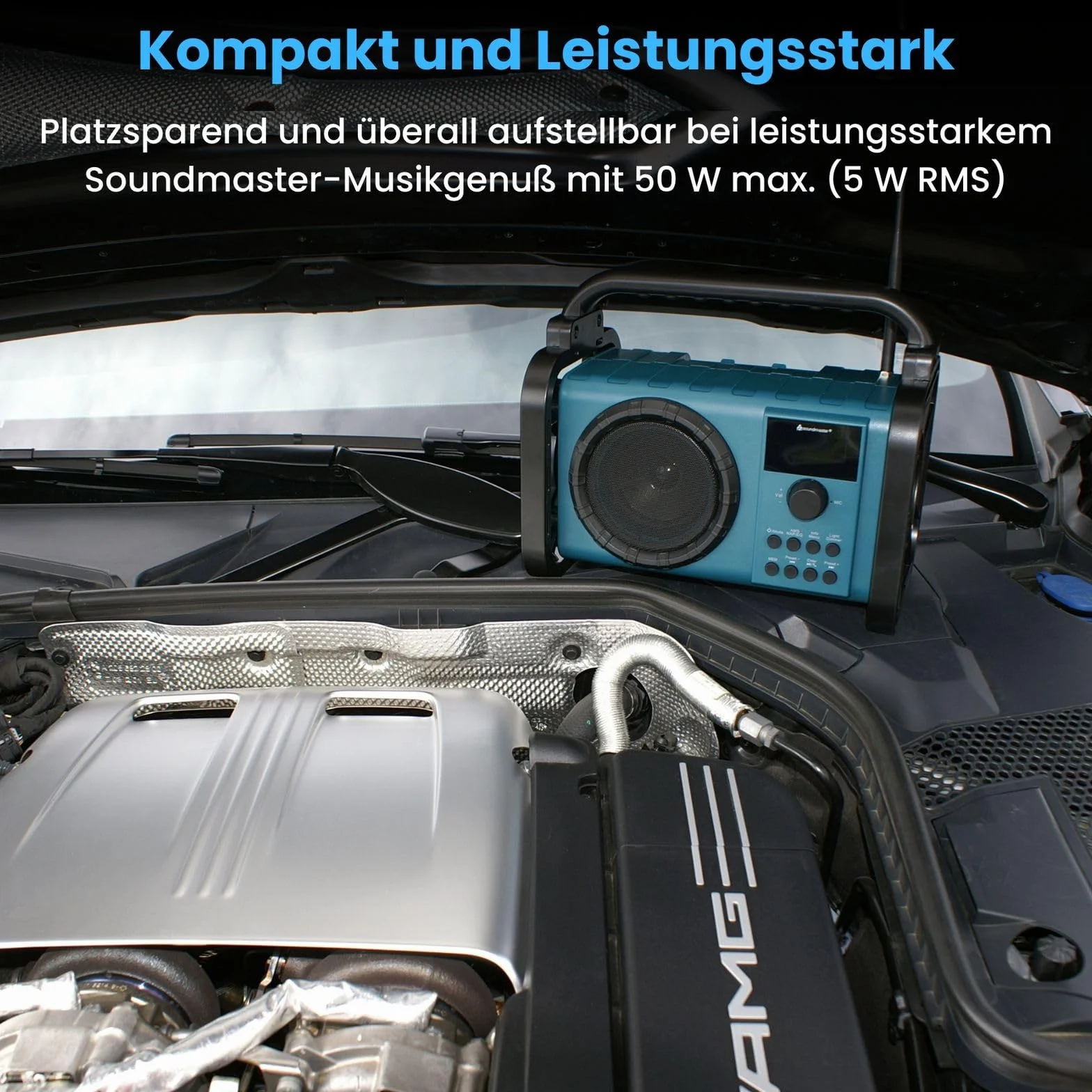 Soundmaster DAB80SG Radio para Obras con Dab+/UKW Bluetooth y batería de Iones de Litio