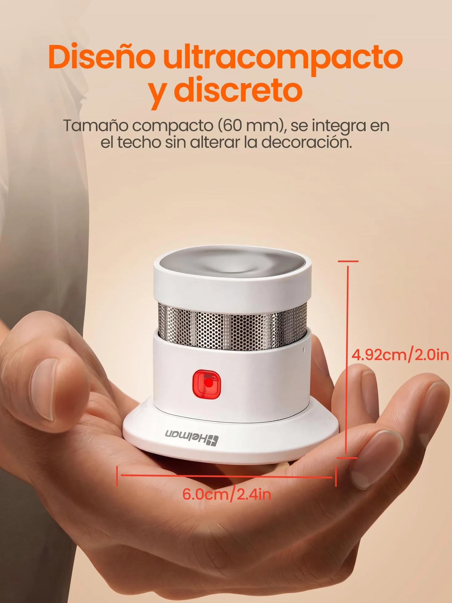Heiman HS1SA-Z Zigbee Smart Detector de humo - Alta sensibilidad, fácil instalación, botón de prueba y silencio, 5 años de duración de la batería