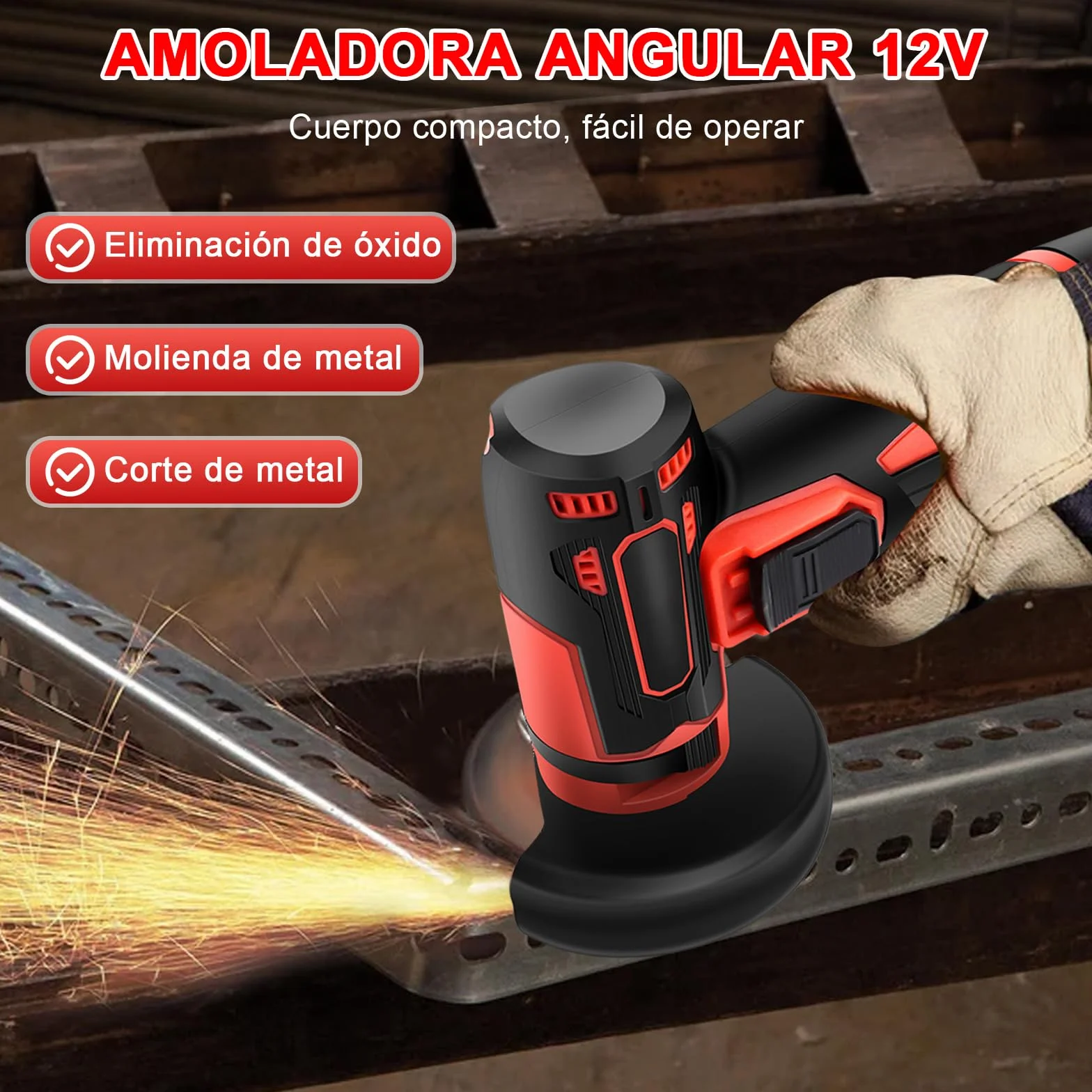 Mini Amoladora Angular Bateria, 19500rpm 76mm Mini Radial Bateria Con 2 Baterías 1300mAh 12V Y Discos Para Cortar Y Pulir, PequeñA Amoladora Inalambrica Para Esmerilar, Pulir, Cortar