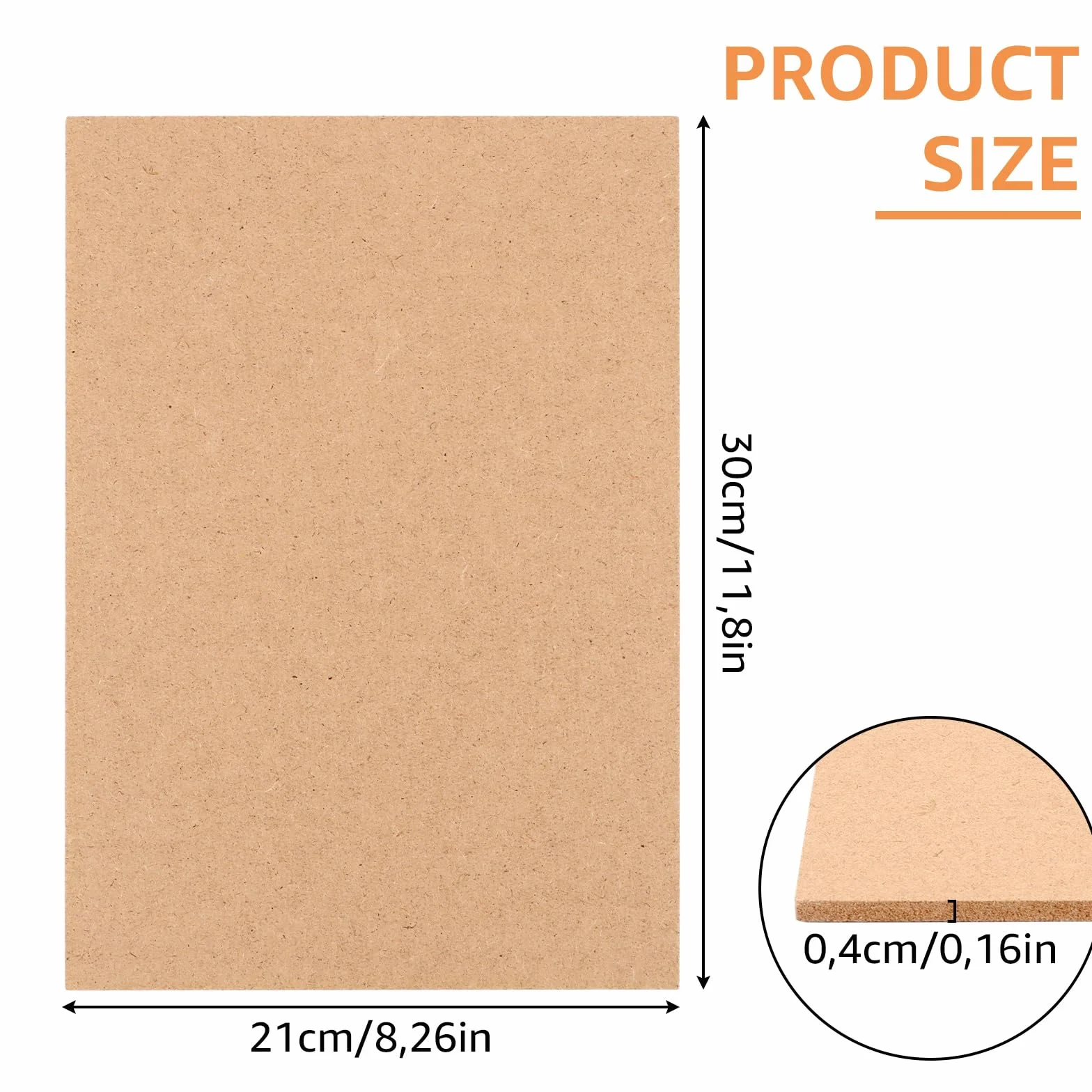 JMIATRY - Lote de 15 paneles de MDF A4, tablero de madera MDF, hoja de madera en bruto para decorar madera, recortar, grabado, 300 x 210 x 4 mm