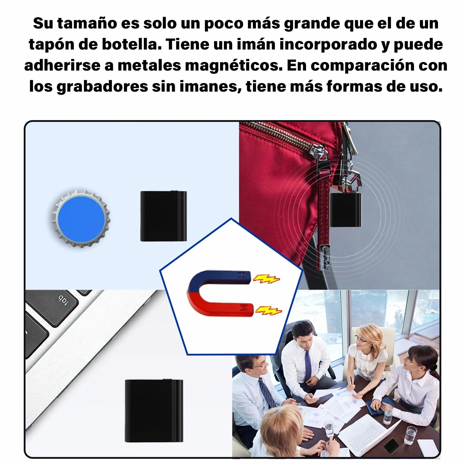 Grabadora de Voz Activada por Voz 64G, Mini Grabadora Digital de Audio, Dispositivo de Micrograbación