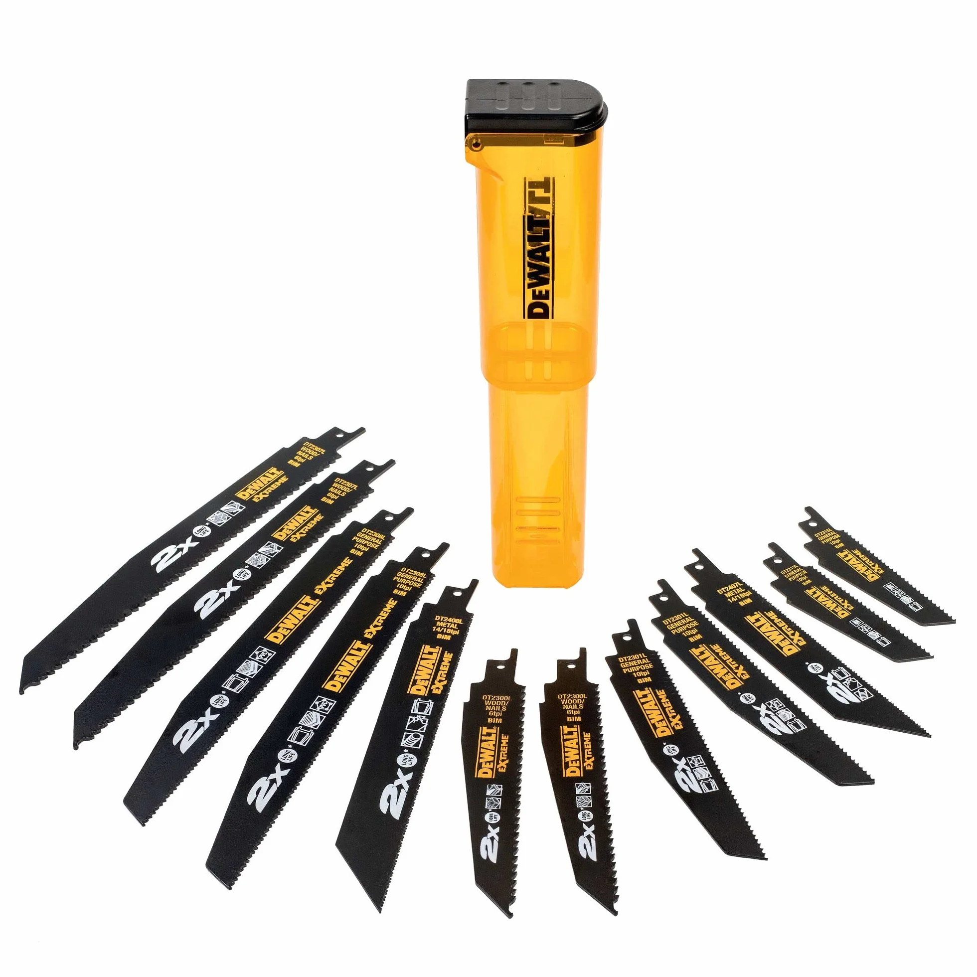 DEWALT Juego de 12 Hojas para Sierra Sable con Estuche DT2441L-QZ