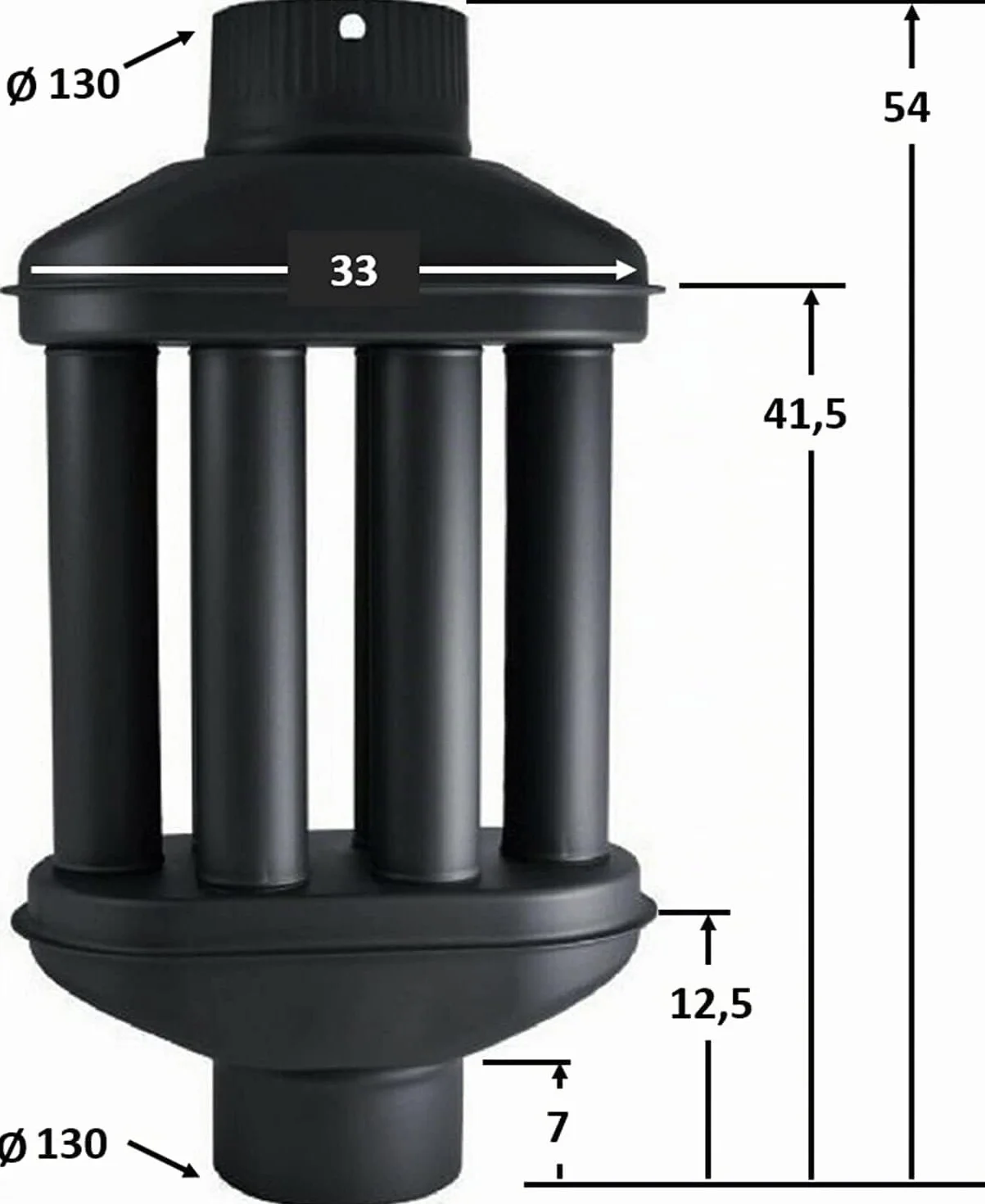 Intercambiador de calor de chimenea Intercambiador de aire caliente, enfriador de gas de escape, diámetro de 130 m, 6 tubos con amortiguador