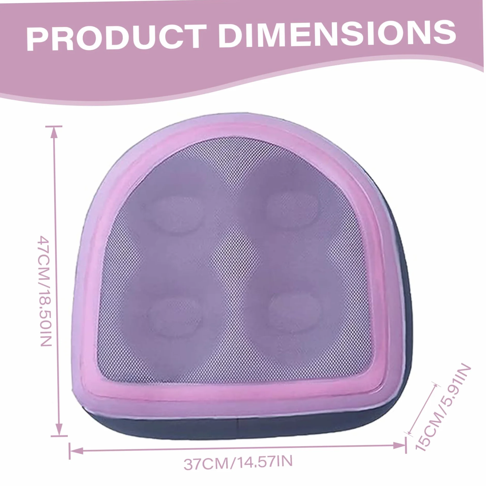 Asiento de refuerzo de bañera de hidromasaje, asiento de bañera de hidromasaje inflable con taza de succión 18.5x14.6x5.9in con 2 en 1 válvula reforzador de piscina de spa reutilizable para adultos