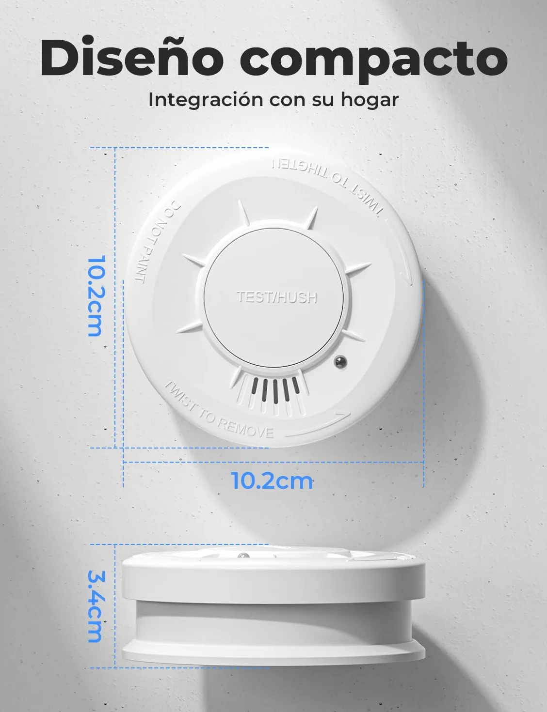 LIORQUE Detector de Humo, Alarma de Humo con Sensor de 10 Años, 5 Años de Duración de Batería, Detector Incendios with LED Indicator con Alarma de 85 dB (1 Pieza)