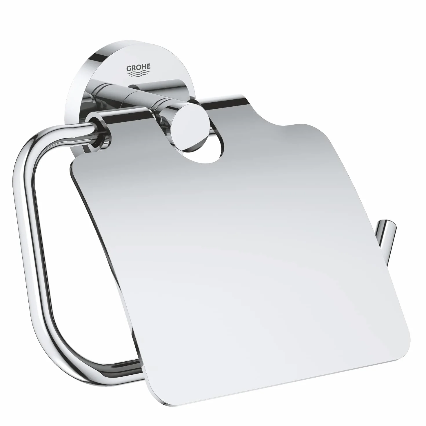 Grohe Start QuickFix - Portarrollos con Tapa, Cromo, para Pegar (Pegamento QuickGlue A1) o atornillar, Ref. 41179000
