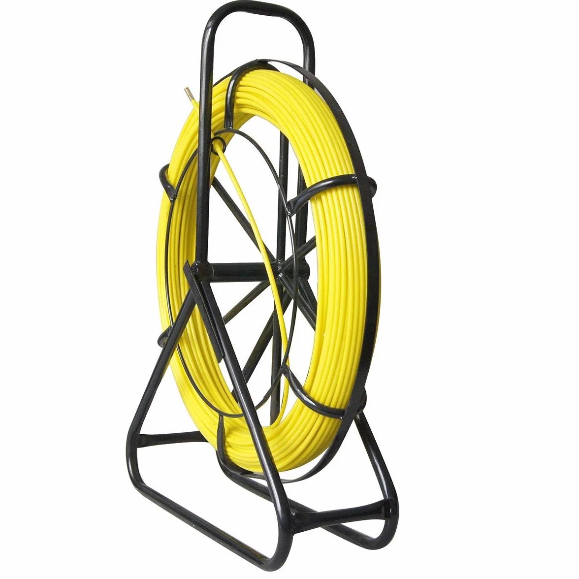 KATSU Fibra de Vidrio Rodder 6x100M con Soporte de Acero y Freno, Herramienta de Instalación de Cable Eléctrico de Fibra de Vidrio, Cable Tubería de Electricista Enhebrador de Cinta de Pescar