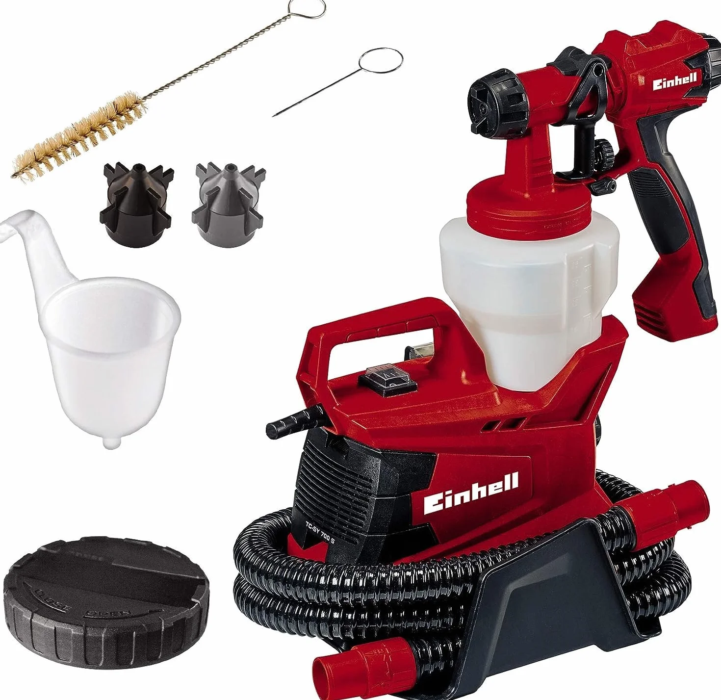 Einhell Sistema eléctrico de pulverización de Pintura TC-SY 700 S (700 W, Semi-estacionario, áreas de Trabajo Medianas y Grandes, para Barnices, esmaltes y Pinturas para Paredes Interiores)