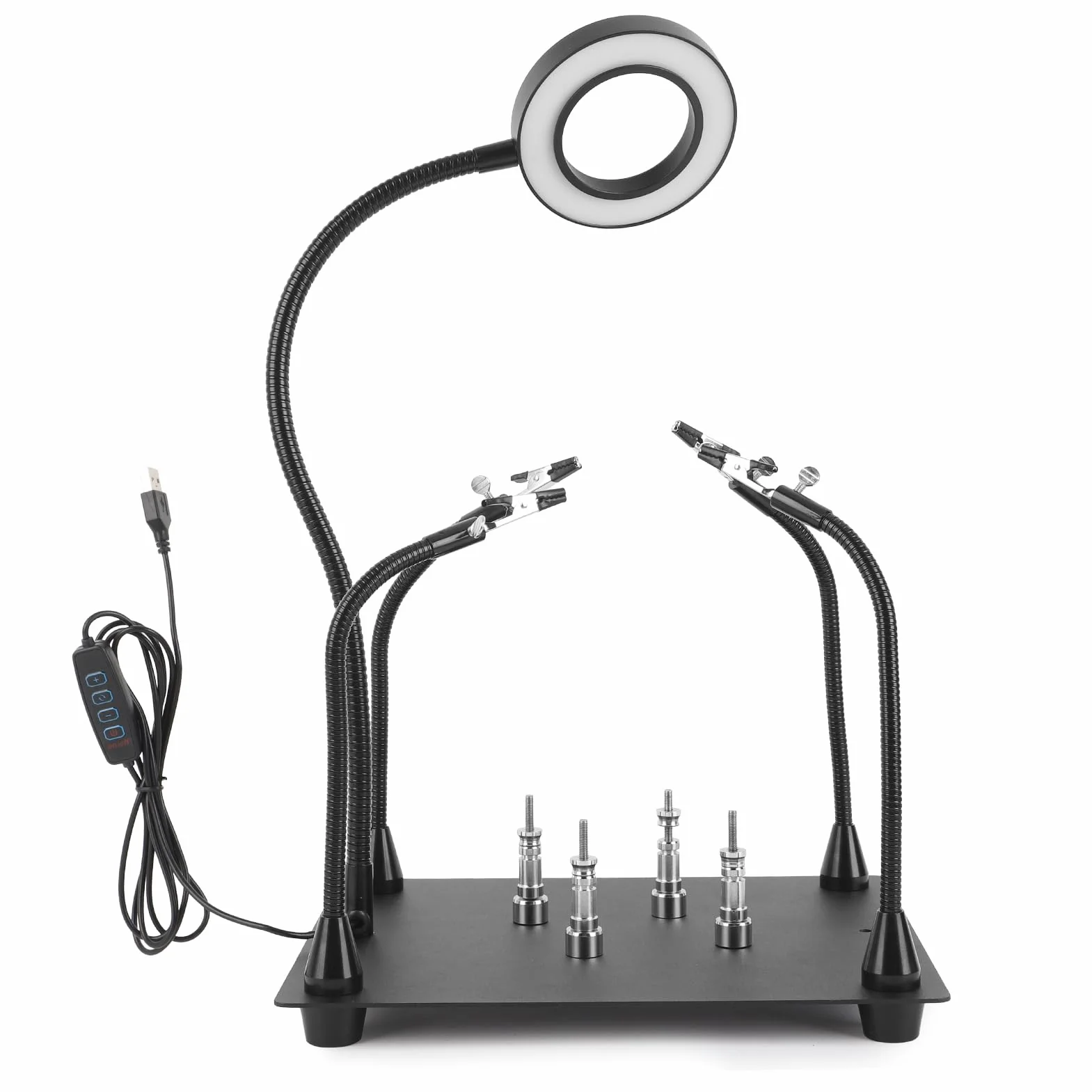 Estación de Soldadura de Lupas de Lupa 6x HD con Soporte Magnético, Reparación de la Placa de Circuito de Soporte para Productos Electrónicos, Modelos y Tareas de Soldadura, Luz