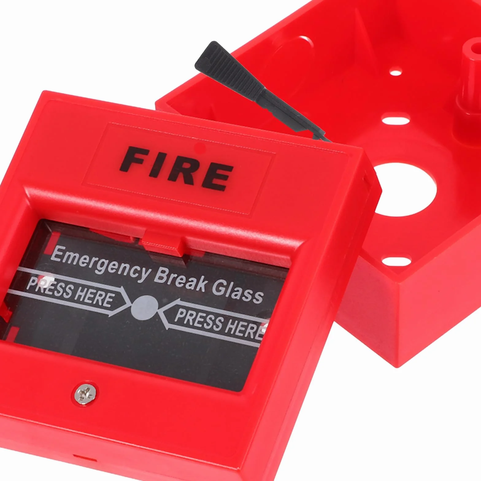 Botón de Alarma de Emergencia Manual Reiniciable Rojo, Interruptor de Botón Pulsador para Sistemas de Alerta contra Incendios Industriales, Activación Rápida y Compatible Sistemas