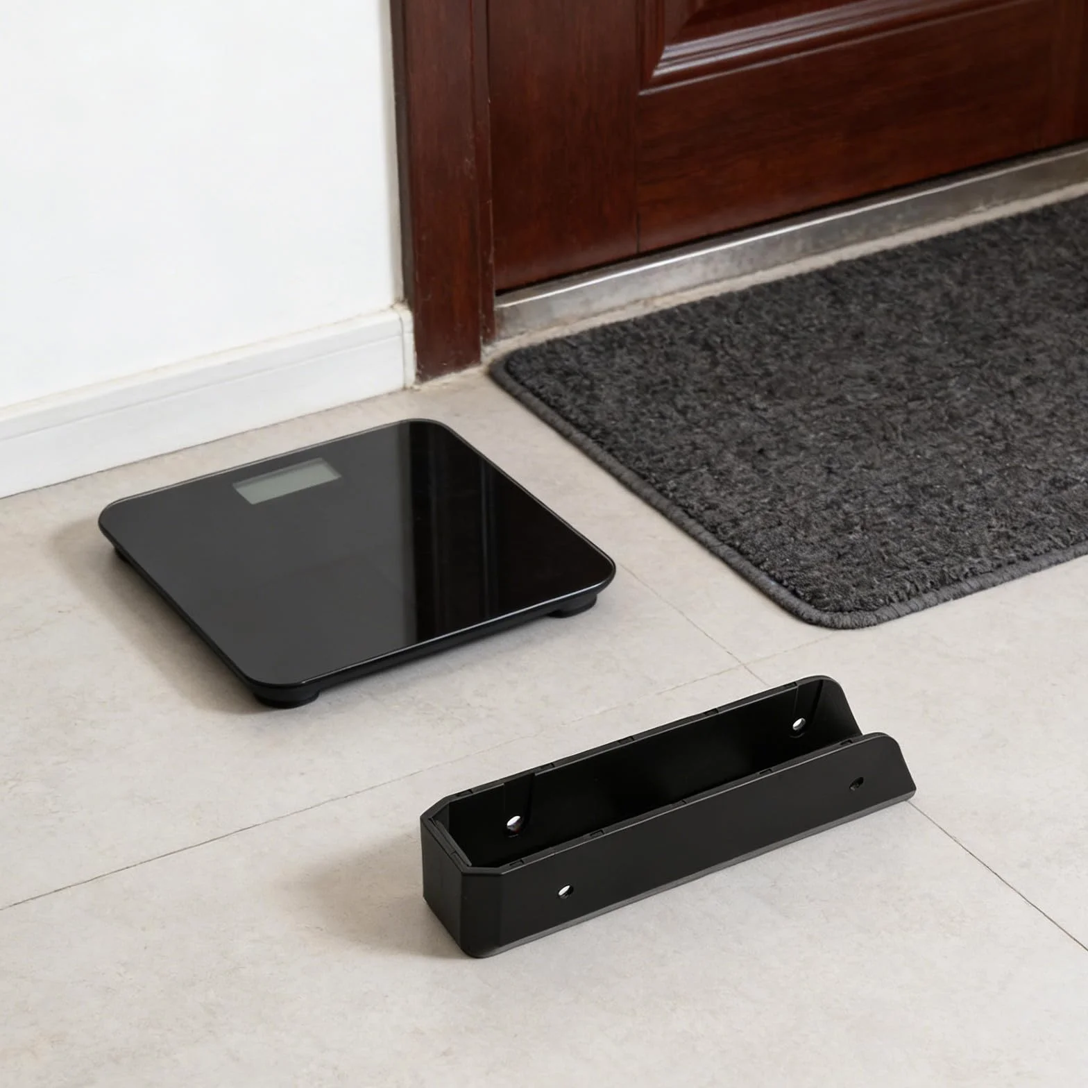 STOBAZA Soporte de Pared para Báscula de Acrílico Negro Instalación Rápida y Portátil
