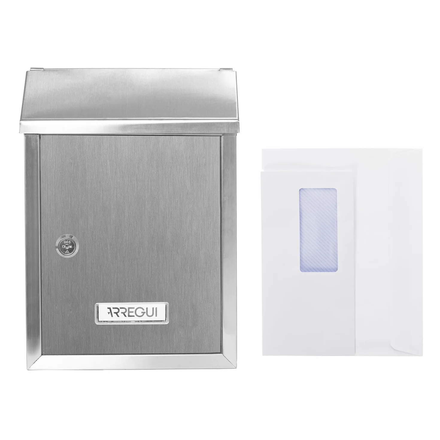 ARREGUI Smart E5727 Buzón Exterior de Acero Inoxidable Tamaño S (Correo DIN A5) | Buzón de Pared Pequeño | Buzón de Correo con Boca Trasera Recogecartas | Anticorrosivo | Fácil de Instalar | INOX