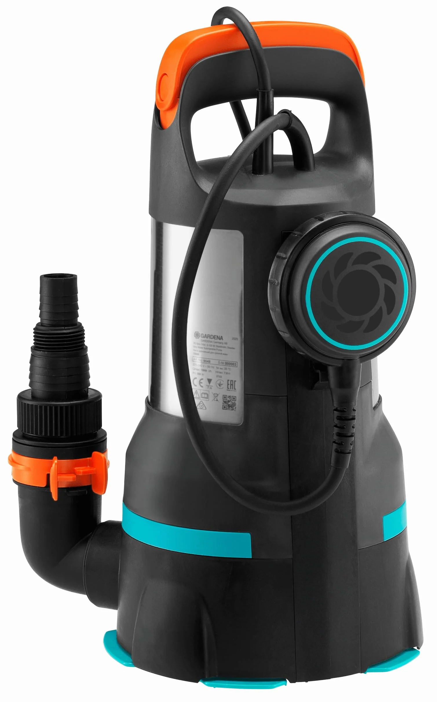 Gardena Bomba sumergible agua limpia/residual 15000: bomba combinada de drenaje, caudal 15000 l/h, aspiración plana hasta 1 mm y tamaño grano 550 W (09048-20)