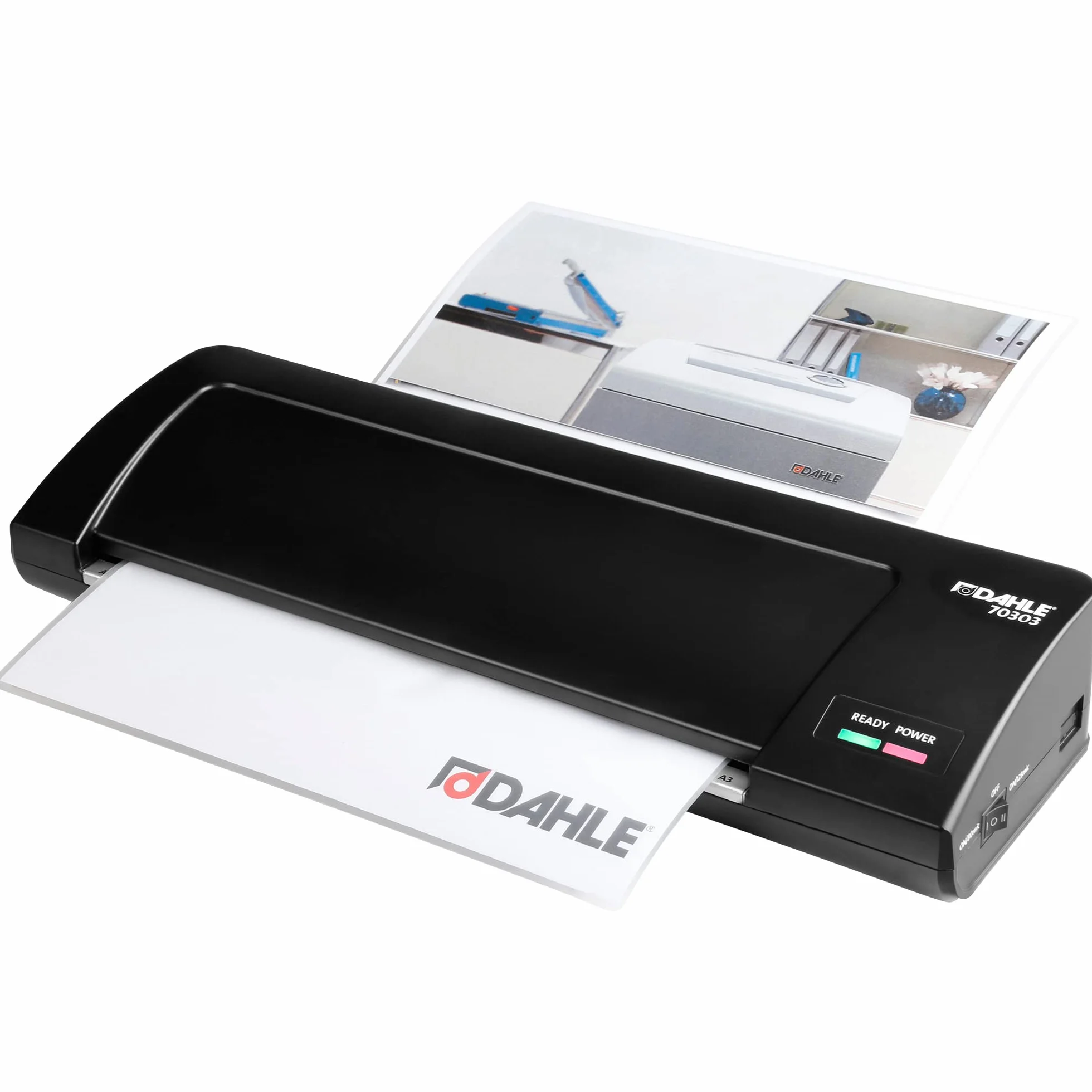 Dahle 70303 - Plastificadora (hasta A3, laminación en frío y caliente, 40 segundos) tiempo de calentamiento), color negro.