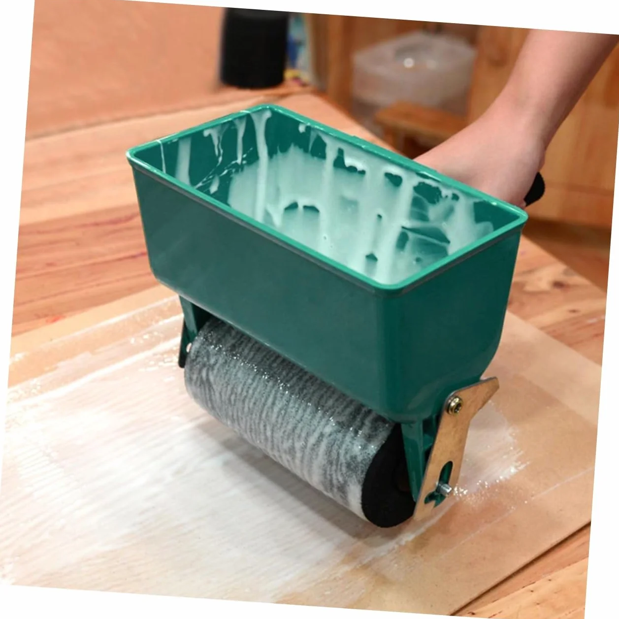 OSALADI Aplicador manual de pegamento para madera, rodillo de pegamento para madera, práctico rodillo de pegamento manual, ajustable, recubierto manual, distribuidor de pegamento pequeño