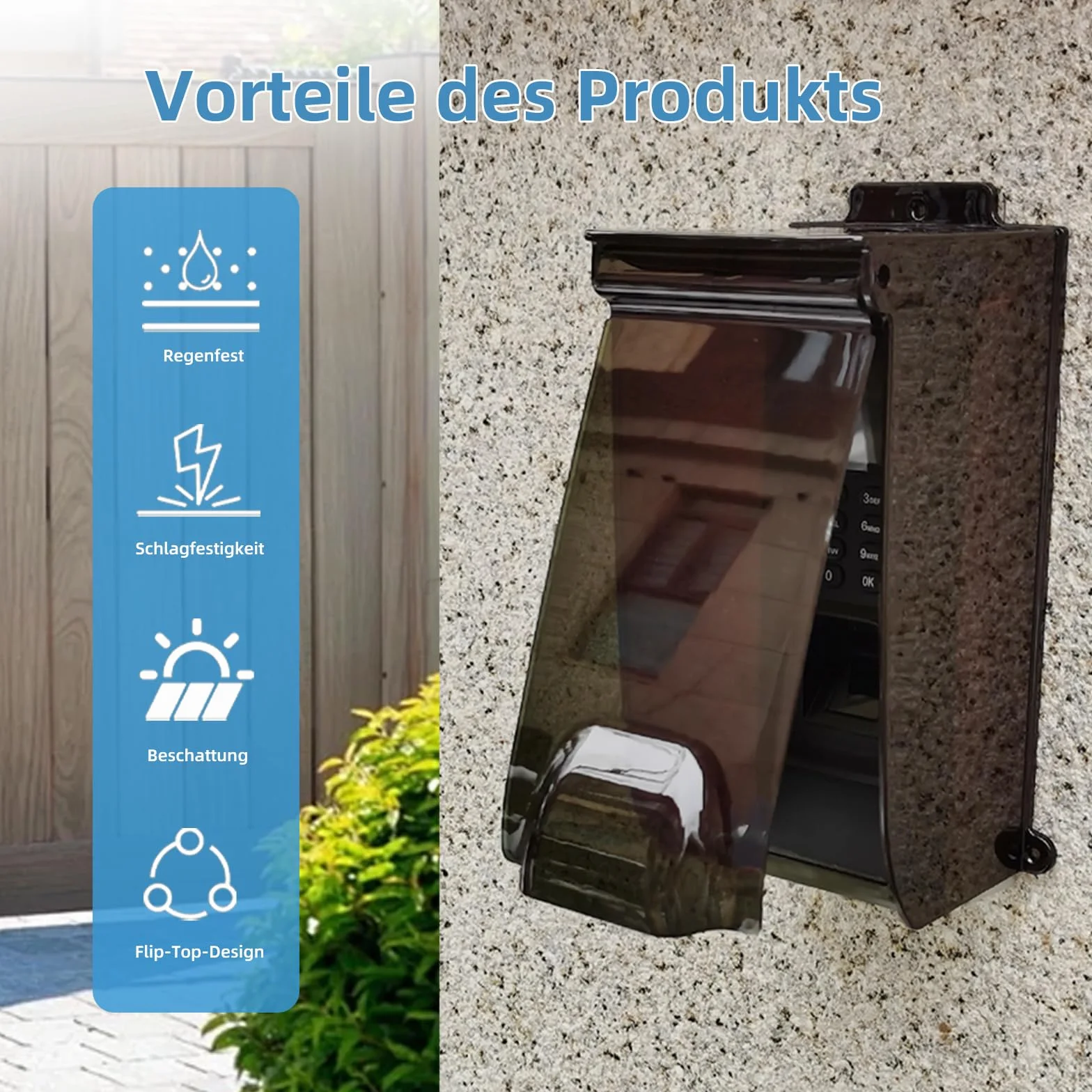 Renovar PC Cubierta impermeable para teclado de control de acceso, timbre de puerta exterior, caja de protección solar, cubierta de enchufe, control de acceso de huellas dactilares, cubierta