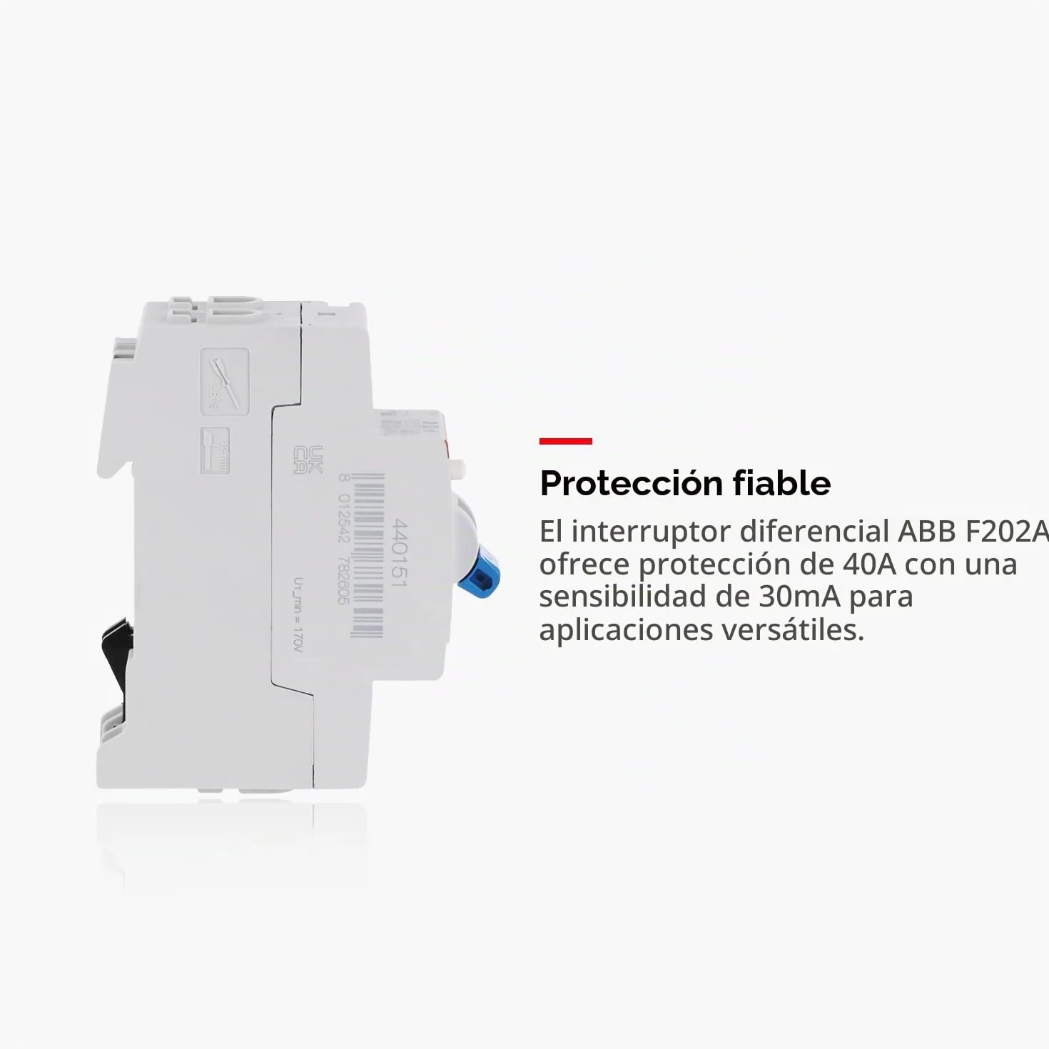 Abb F202A-40 0,03 interruptor de circuito de corriente residual 4 polos