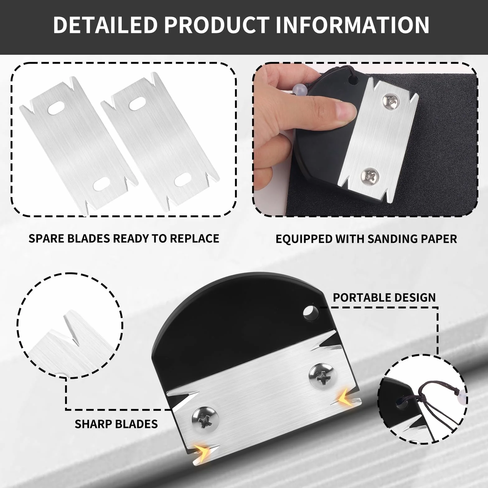 Recortadora de Bordes para Carpintería,Herramienta Manual para Madera con 6 Lijas 2 Cuchillas Reemplazables Cortadora Compacta y Precisa Canteadora Manual para Muebles, Chapas, Suelo Laminado