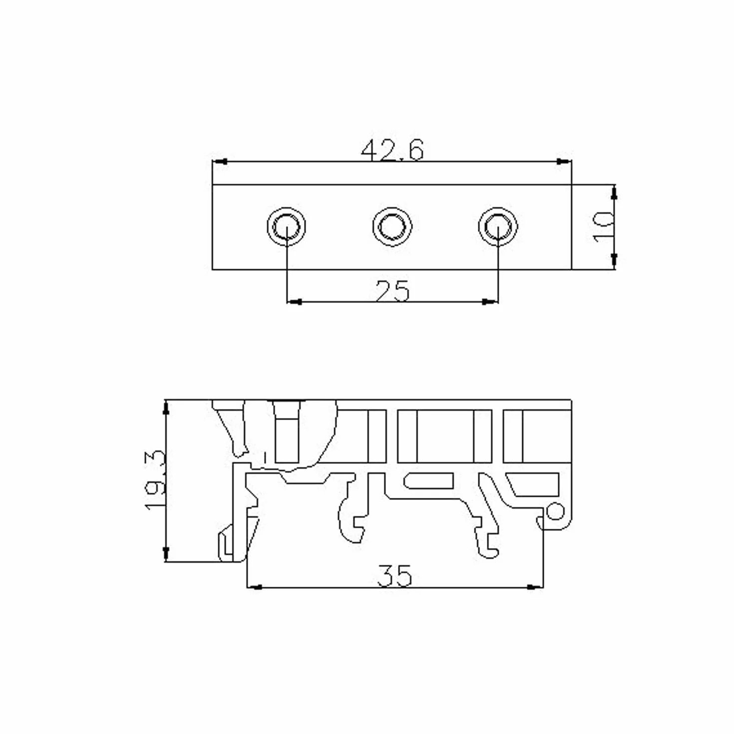 10 unidades de 35 mm PCB DIN C45 Riel Adaptador Placa de circuito impreso Montaje Soporte DIY Módulo de interfaz de montaje en riel DIN Terminal Junta DSUB, Conector