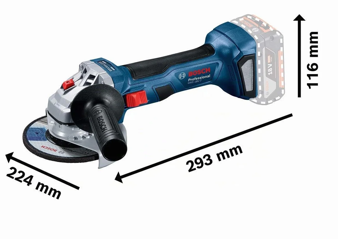 Bosch Professional GWS 18V-7, Na, Ø 115 mm