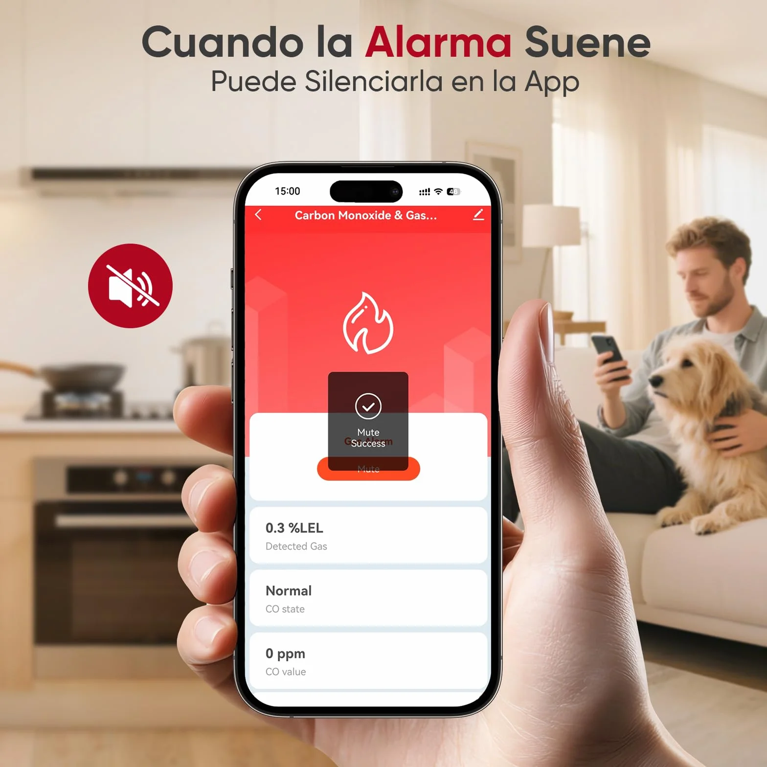PHYSEN Detector de Gas y Monóxido de Carbono WiFi con Pantalla LED, Certificado EN 50291/EN 50194, Compatible con Alexa/Google Home