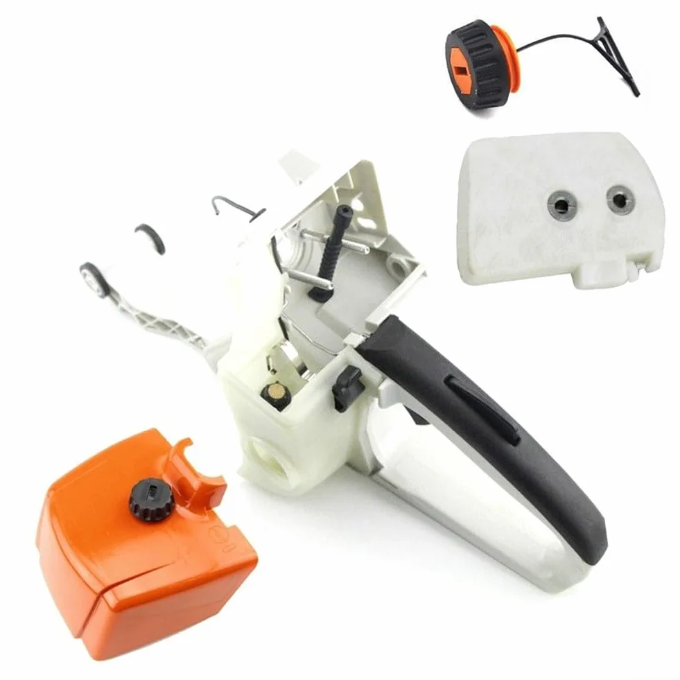 Juego de carcasa de tanque de mango trasero con componentes del sistema de filtro, kit de repuesto para motosierra 038 038AV MS380