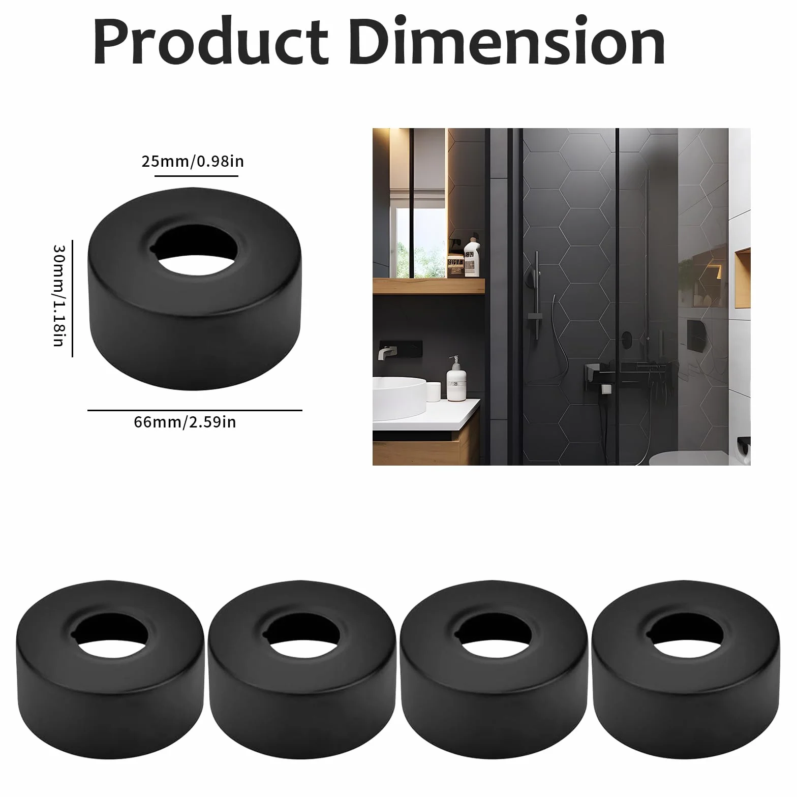 6 Piezas Embellecedor Grifo Ducha, Collares de Tubería Embellecedor Radiador Roseta de Acero Inoxidable Cubierta de Tubo para Baño Grifos Ducha Radiadores(25 MM)