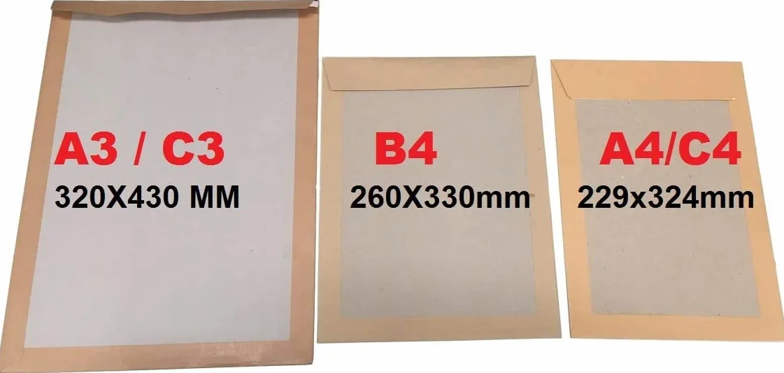 Sobres de cartón rígido C3 A3 320 x 430 mm Brown para envío