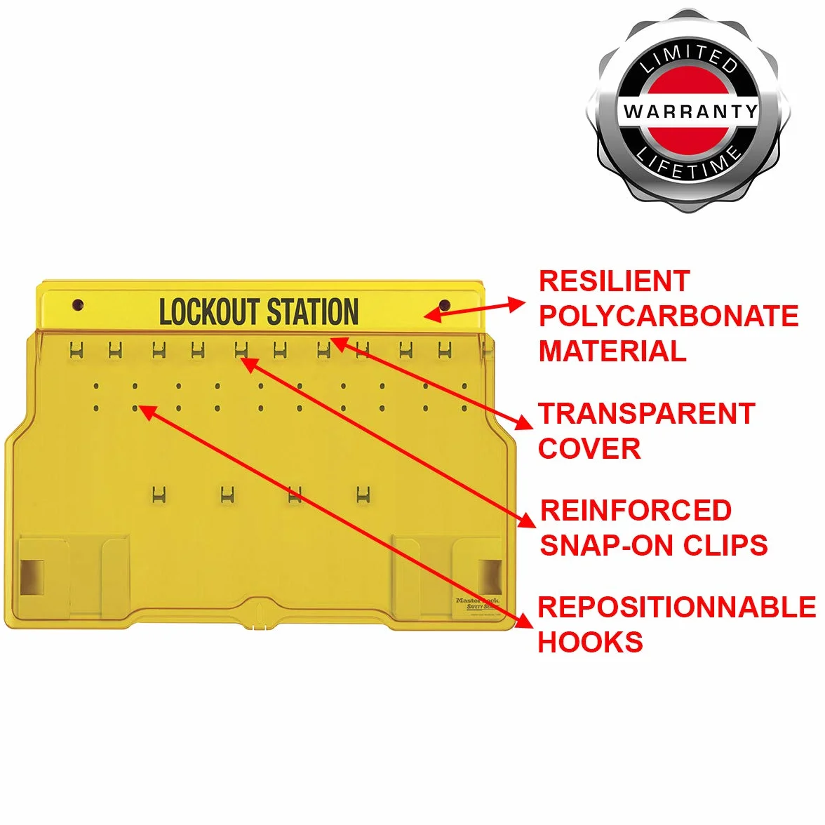 Master Lock 1483B Estación Cubierta para 10 Candados