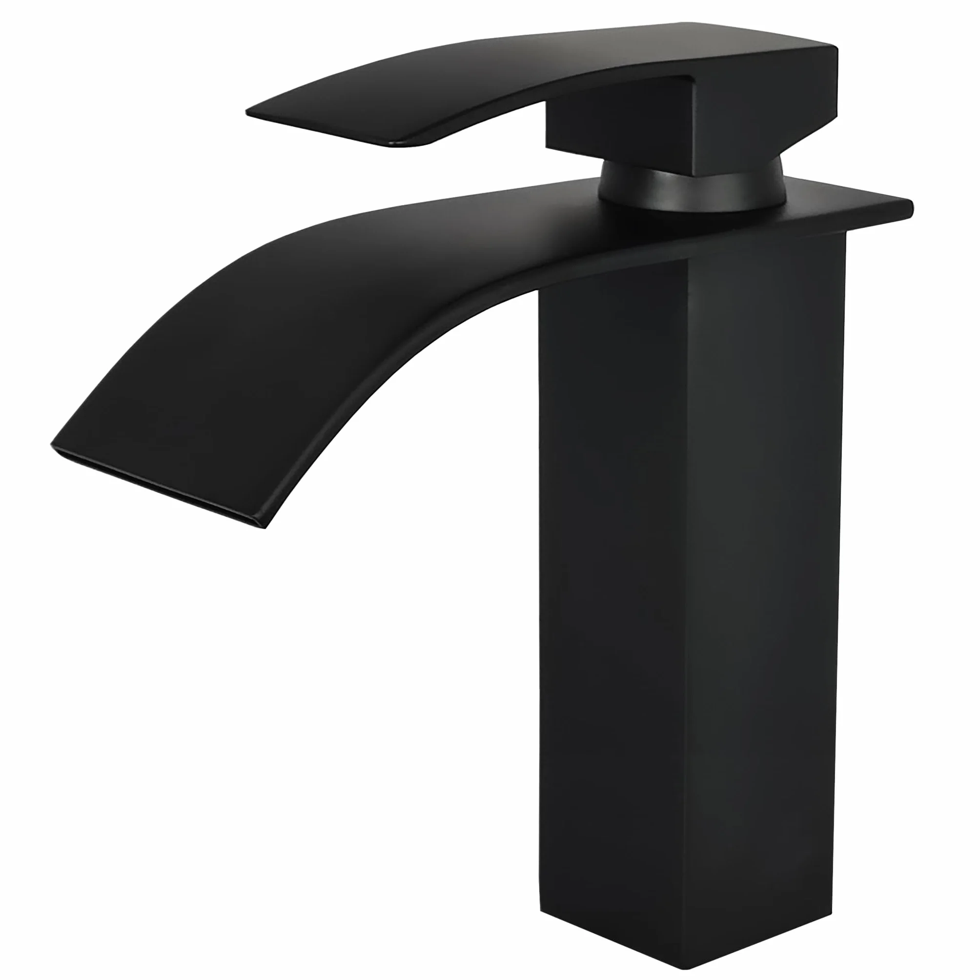VALAZ Grifo Lavabo Negro Mate Monomando Serie Aljibe | Grifo Monomando Lavabo, Mezclador Agua Fría y Caliente, Ahorro de Agua | Instalación Fácil y Rápida | Latón, Inoxidable
