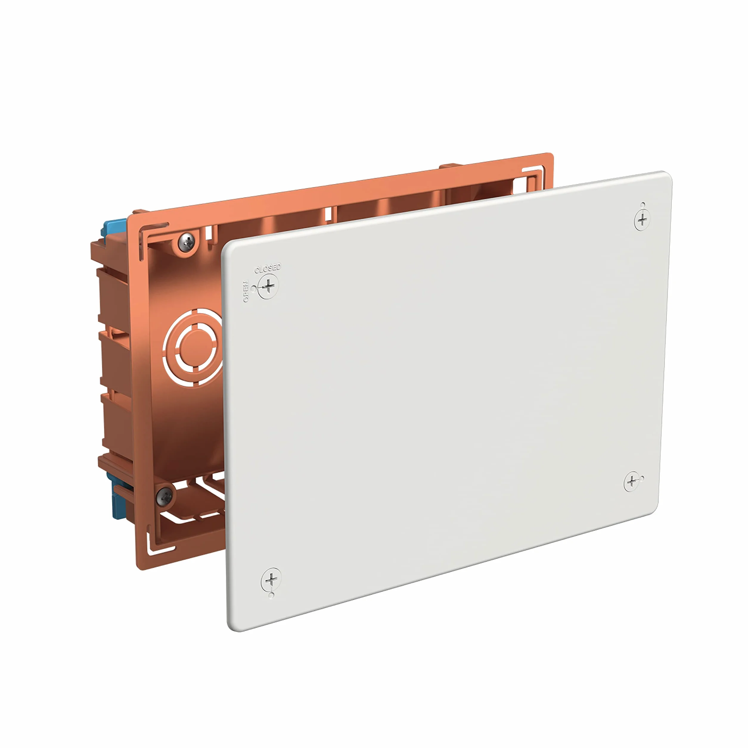 FAMATEL - Caja empotrar | Tapa con tornillos | Sin conos | 205x130x45 | Naranja