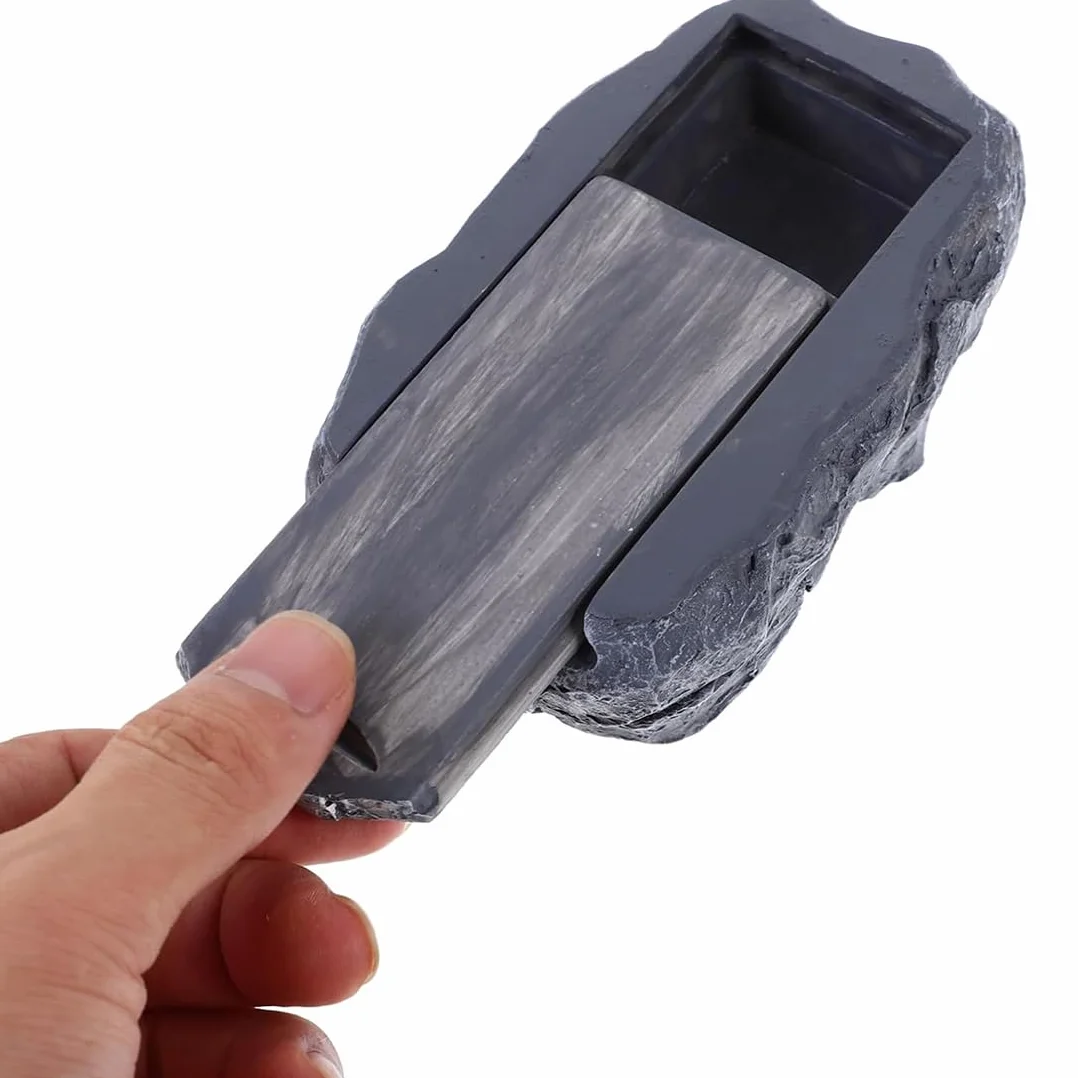 SURALIN Escondite Secreto para Llaves al Aire Libre, Caja Fuerte Invisible de Piedra