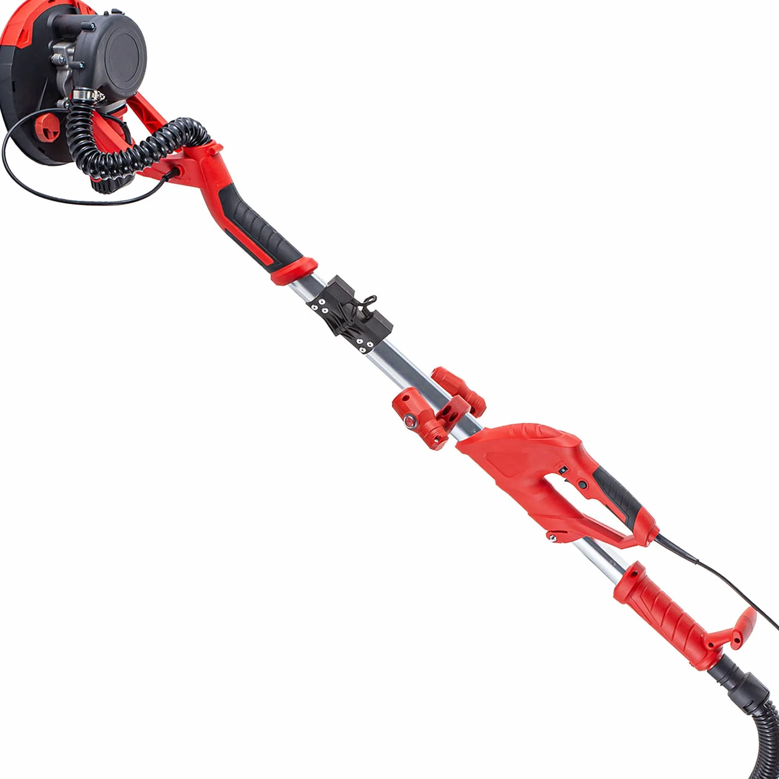 Mophorn Lijadora de Pared 750W, Pulidora de Obra Seca 750W, Lijadora Telescópica para Paredes y Techos, Lijadora Jirafa, Ideal para Lijar Techos y Paredes, Plegable con Luz LED y Bolsa de Vacío