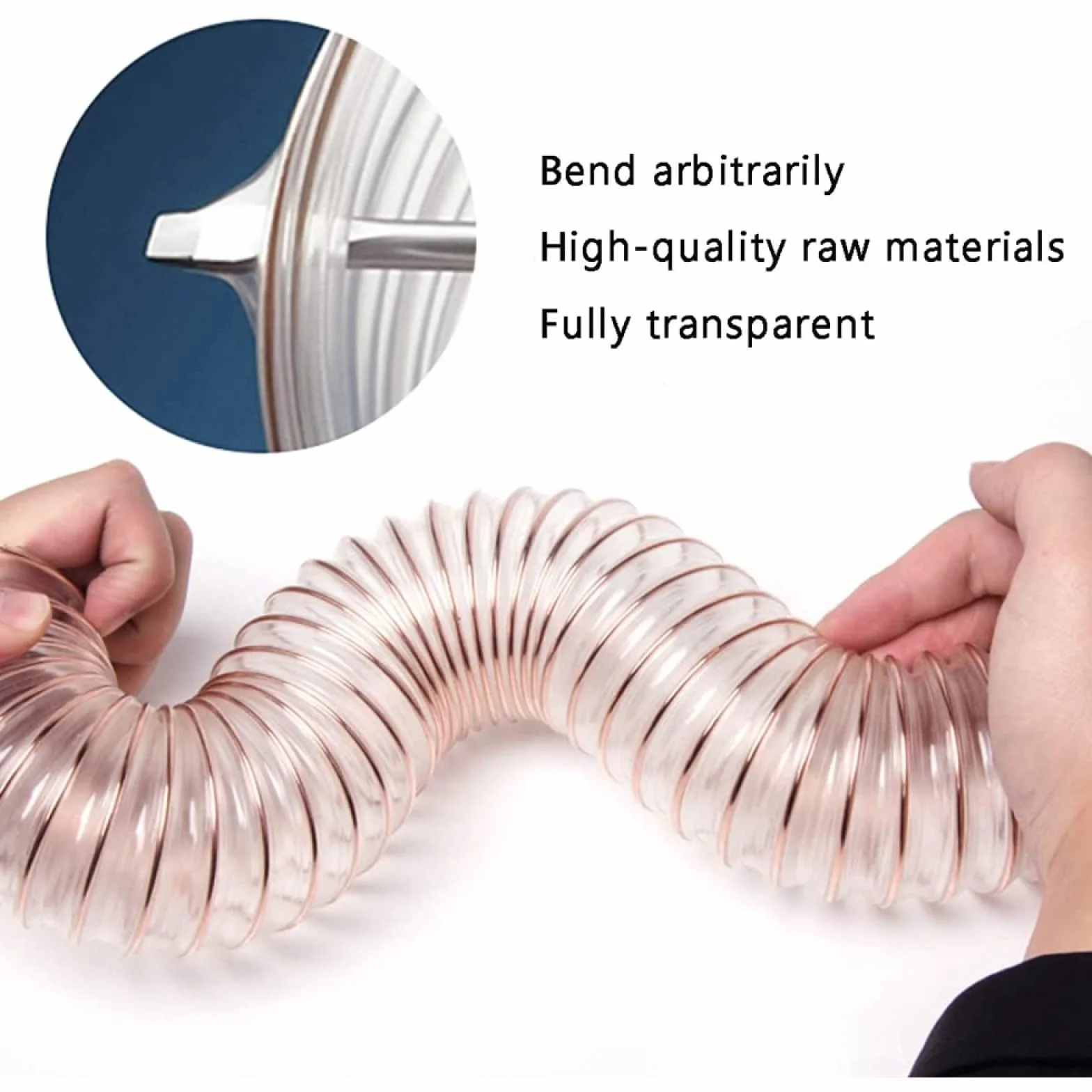 Cable de manguera de poliuretano PU, diámetro interior flexible 65-90 mm, para funcionamiento con viento eléctrico, espesor de pared 1,2 mm, longitud 1 m, diámetro,90 mm