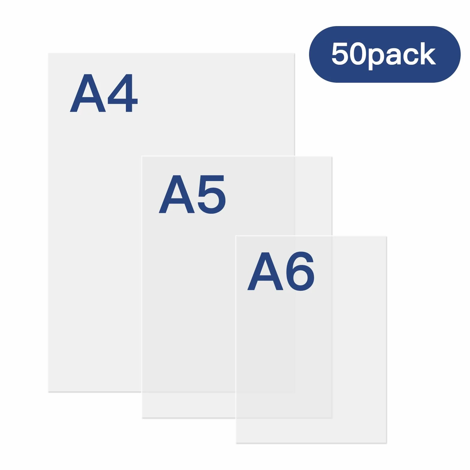 MAXDONE Fundas para plastificar transparentes A4 A5 A6 50 unidades 80 micras
