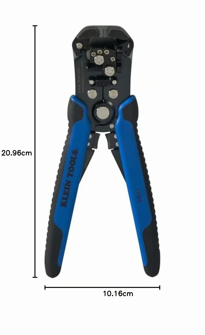 Klein Tools 11061 | Pelacables autoajustable 0,2–1 mm² | Cabeza autoajustable | Tope regulable | Rueda de tensión | Cortador integrado | 21 cm